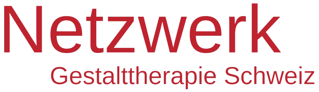 Das Bild zeigt den Text "Netzwerk Gestalttherapie Schweiz" in großen roten Buchstaben auf einem pinken Hintergrund.