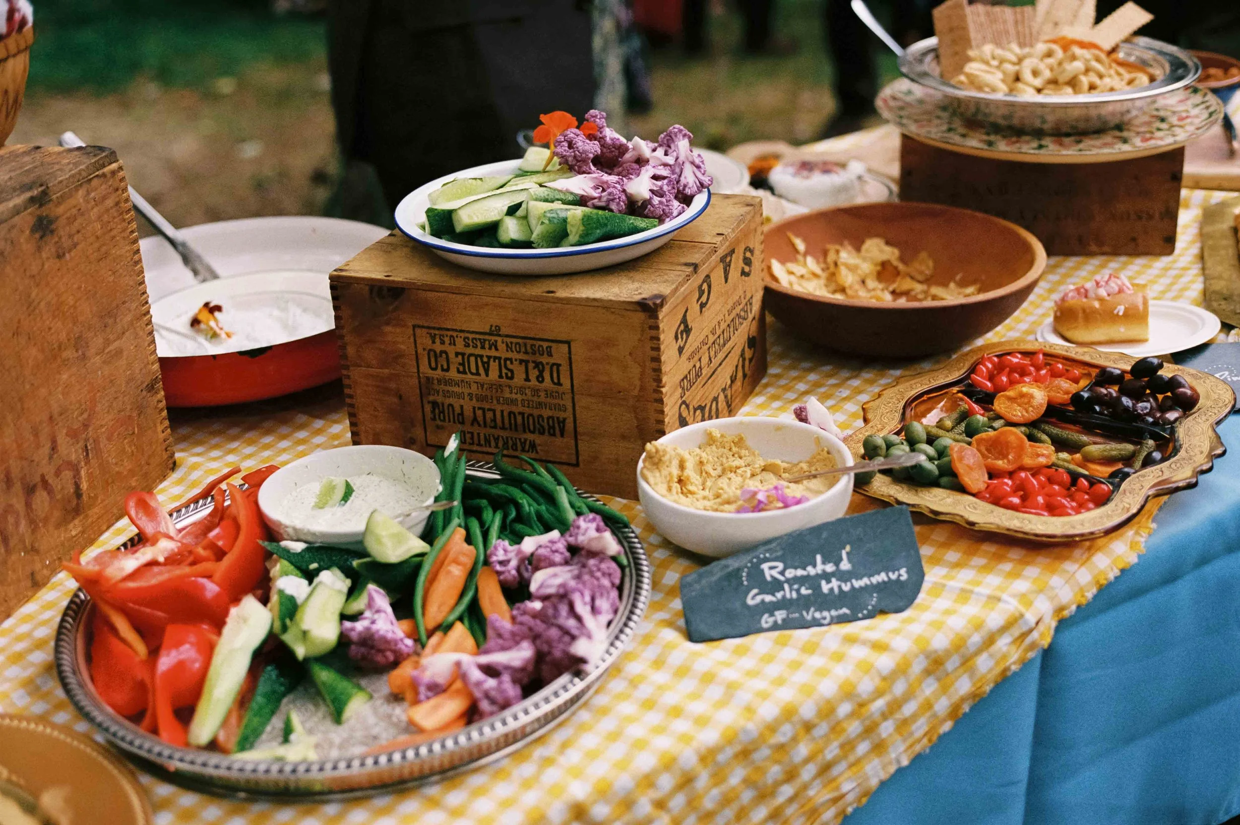 Cocktail hour food table 