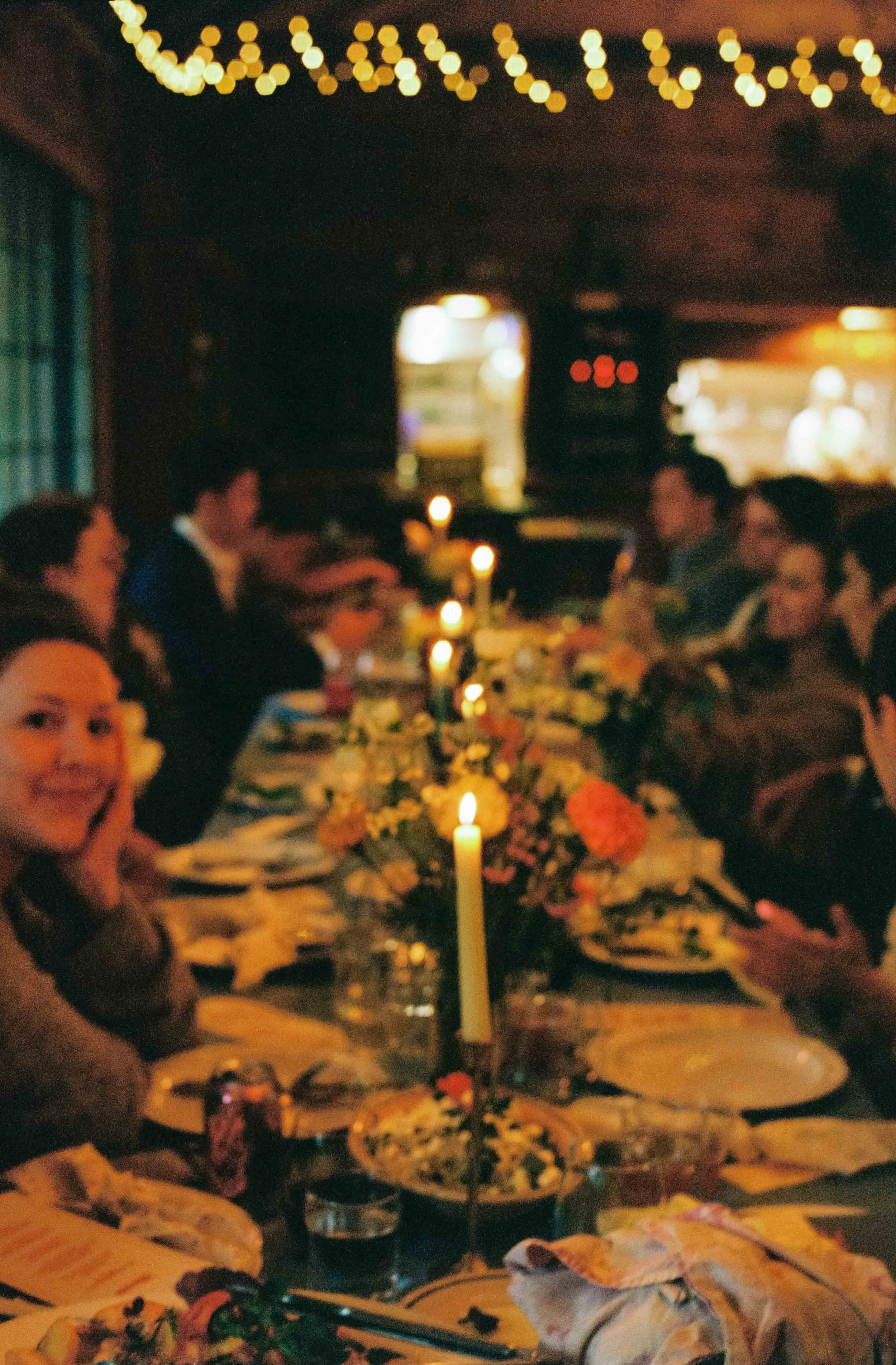 Wedding dinner at a camp in Maine