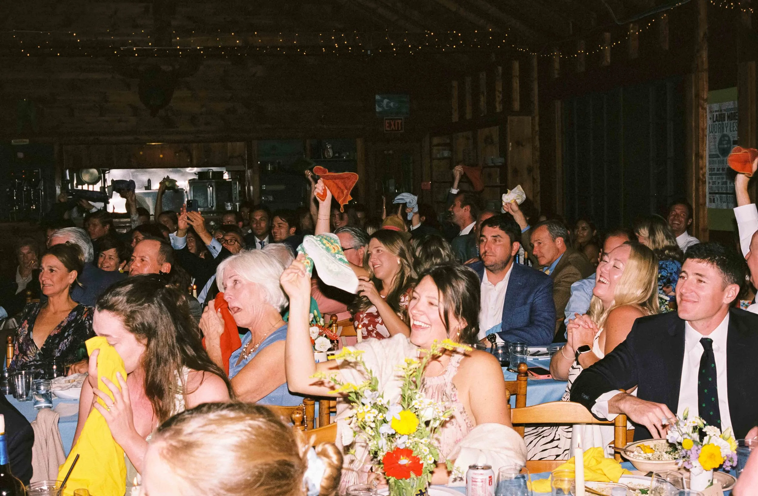 Wedding dinner at a camp in Maine