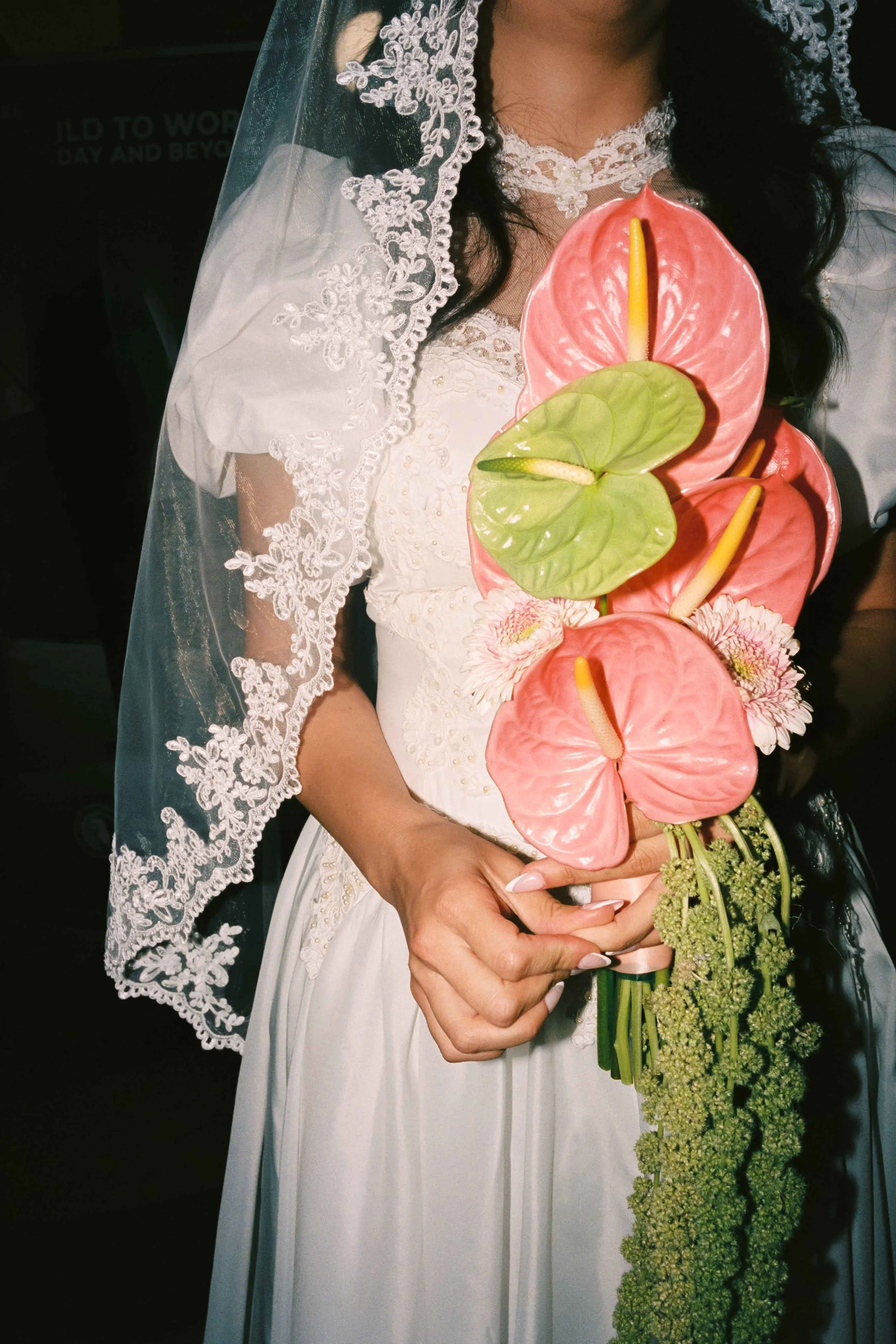 Romantic bridal details on film