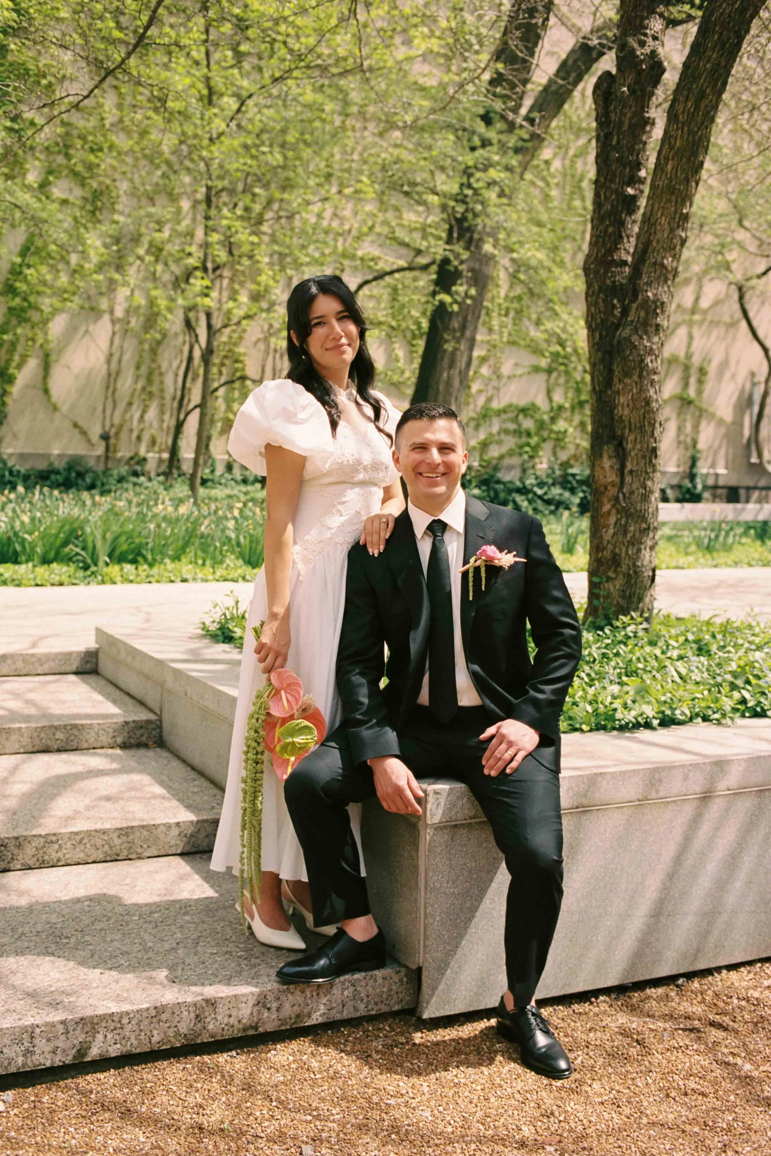 Timeless Chicago couples portrait captured on film
