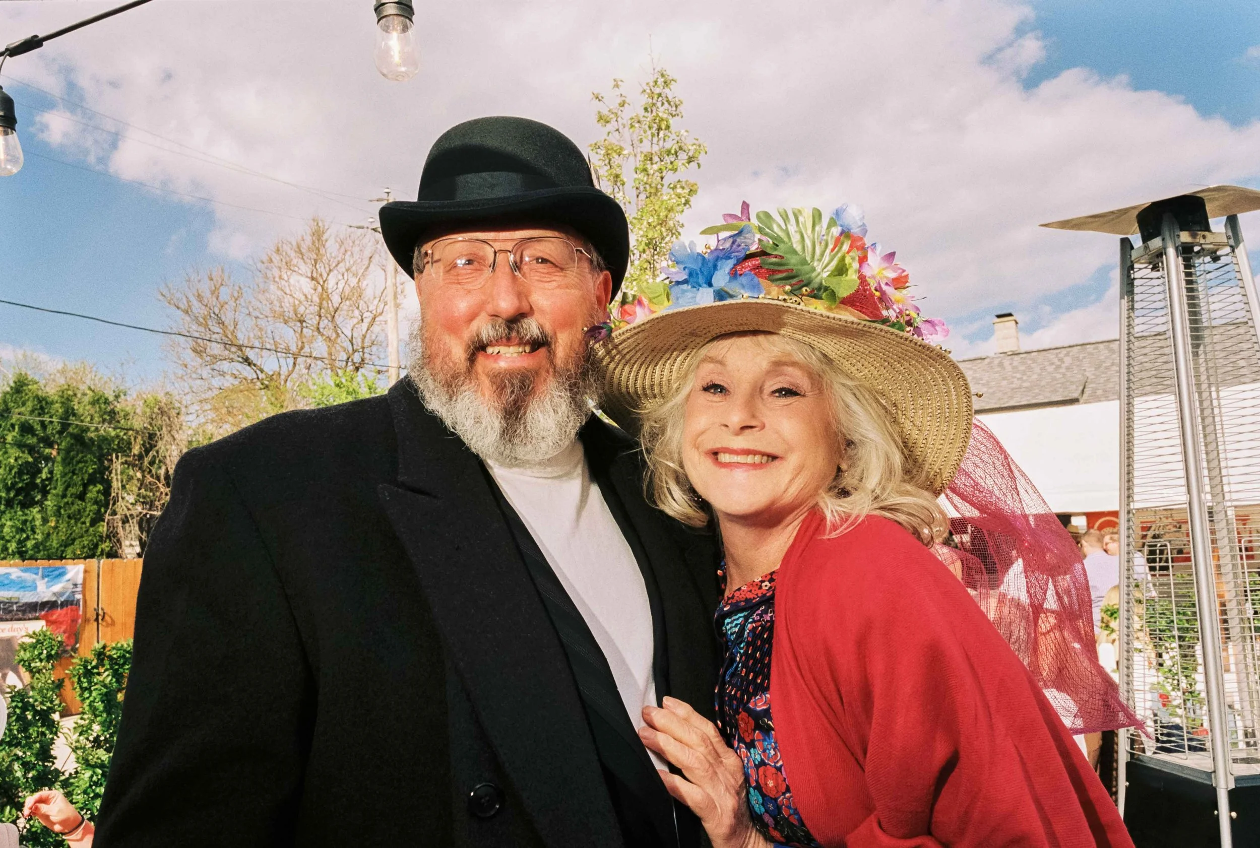 Older couple smiling at my camera