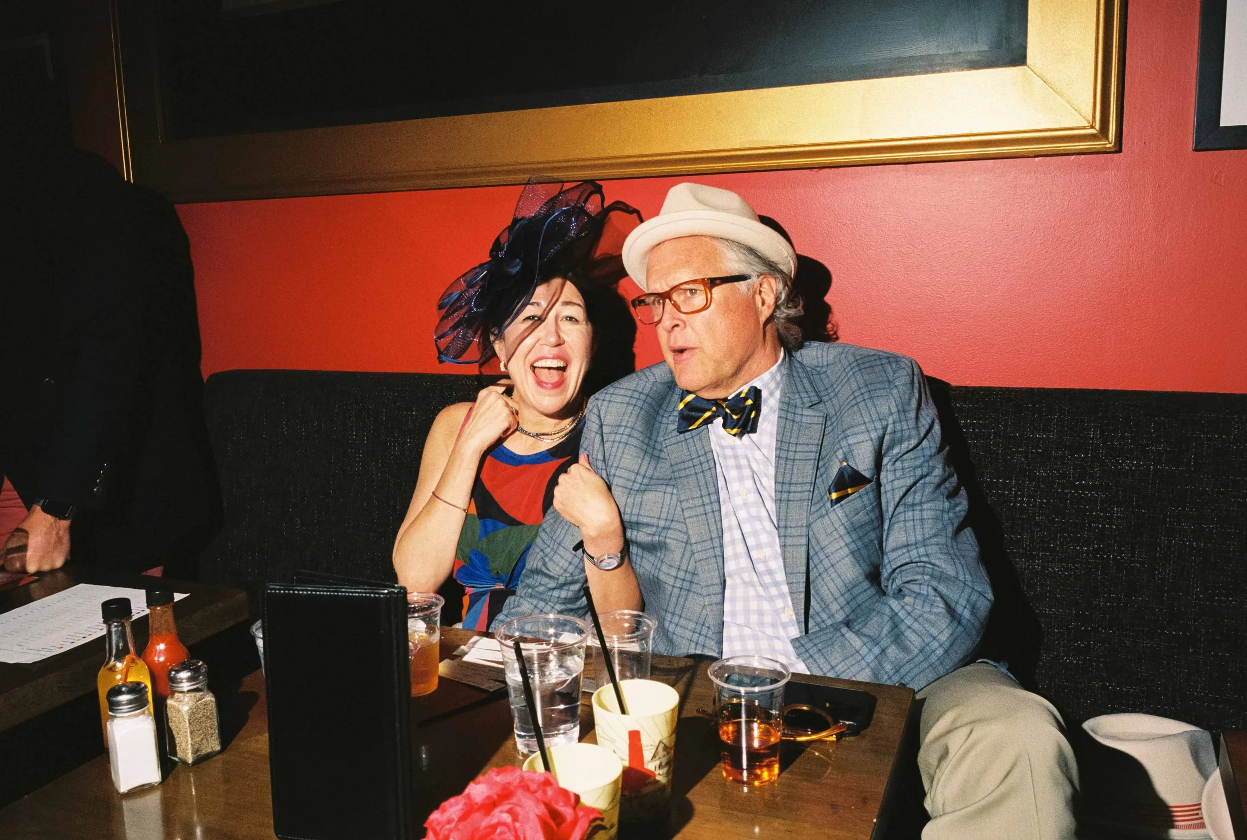 A dressed up couple watching the Kentucky Derby