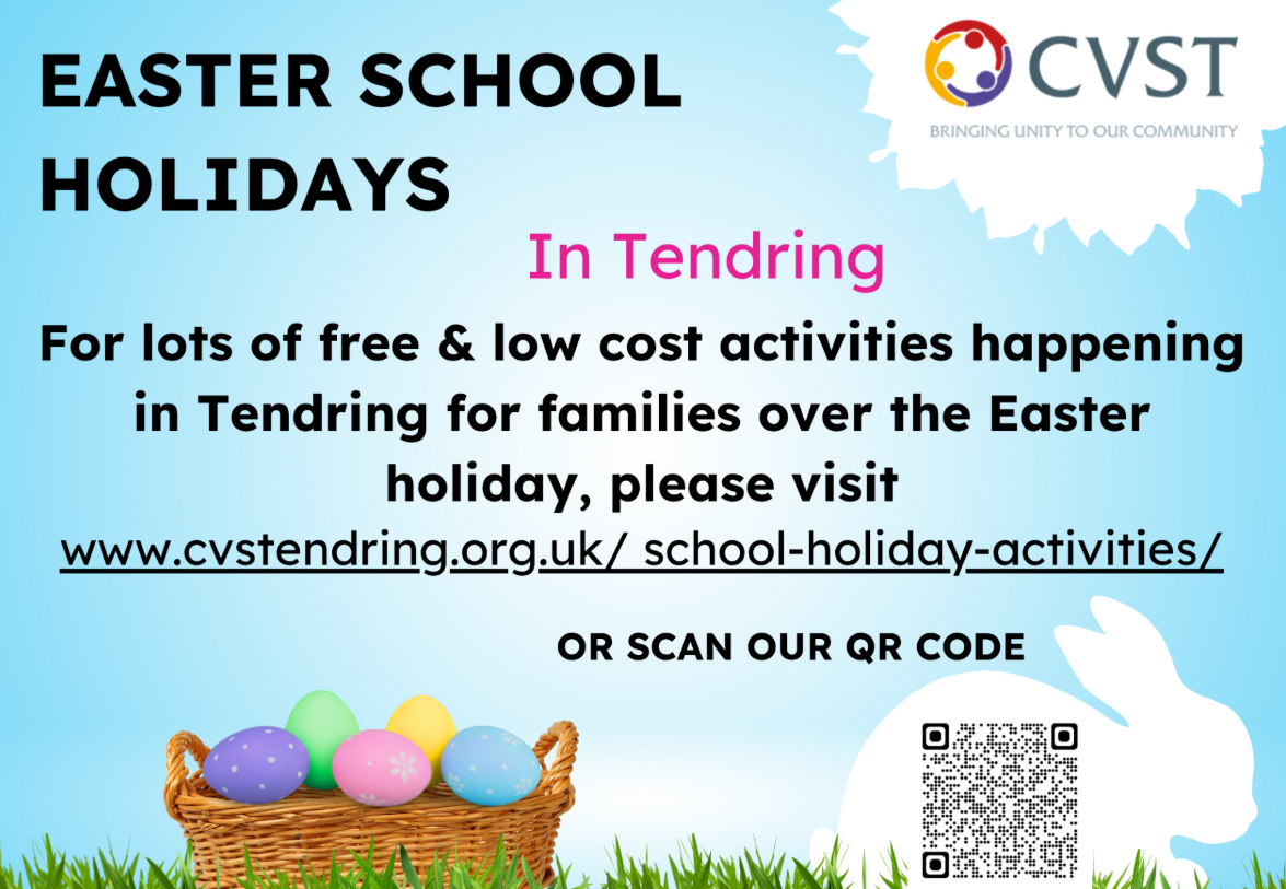 Easter School Holidays in Tendring - CVST poster