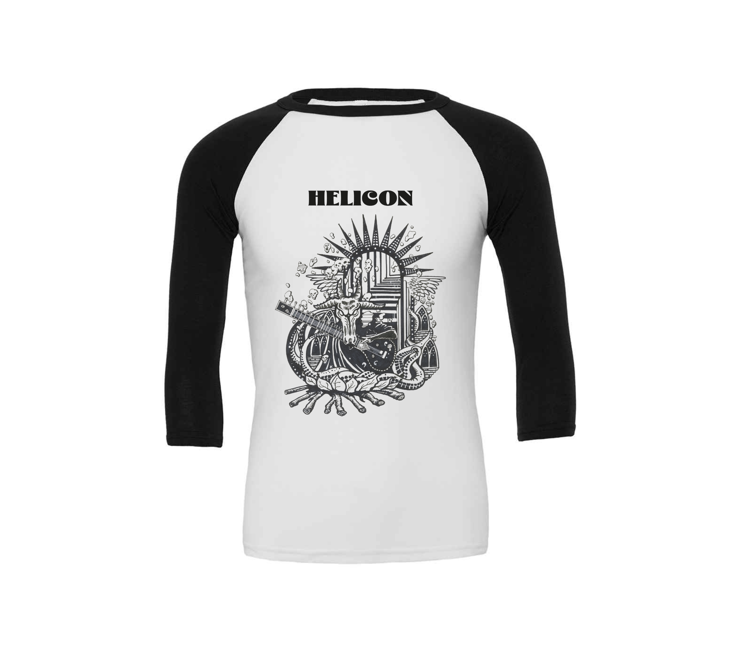 Baseball T w/ sitar print