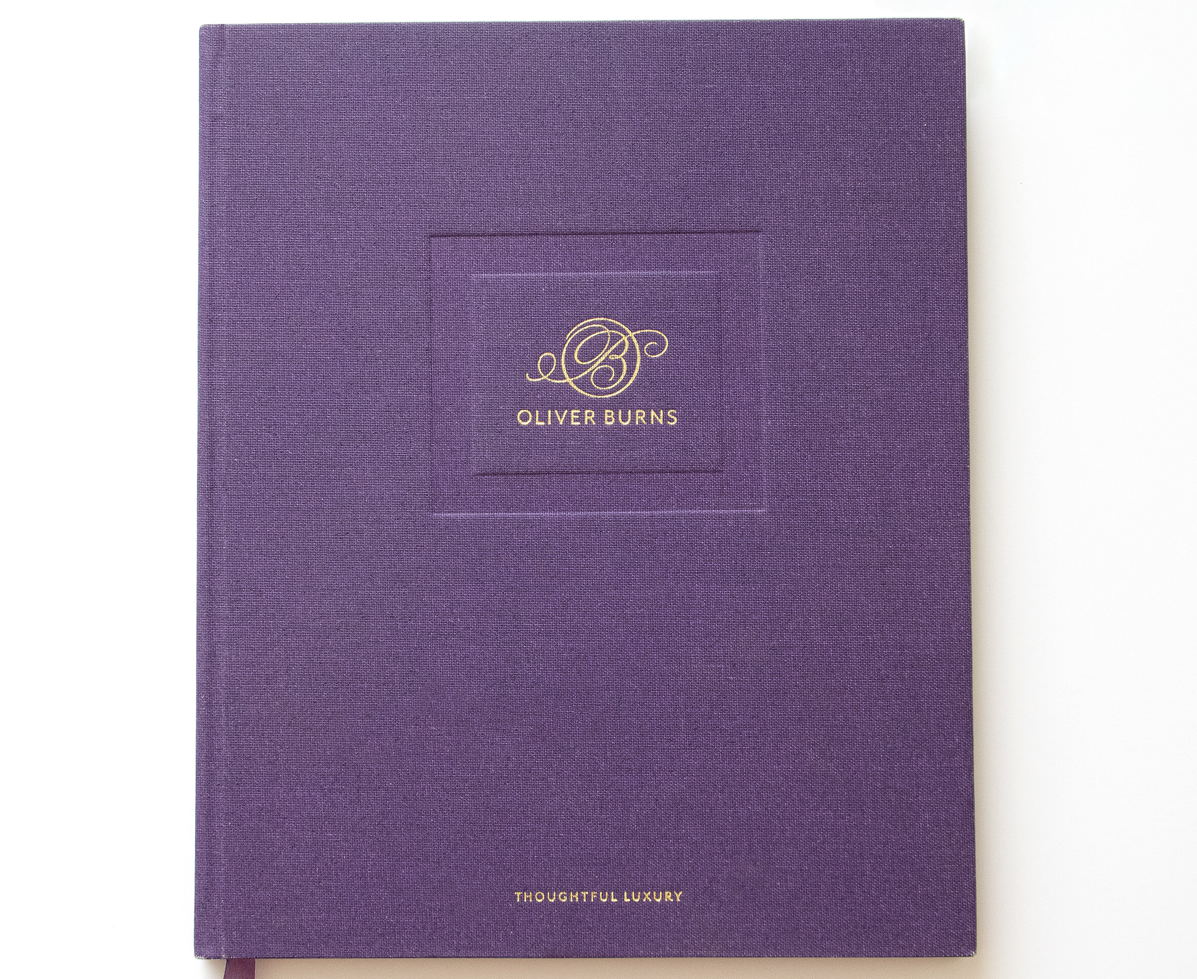 Bespoke, linen covered hardback book, fancy linen