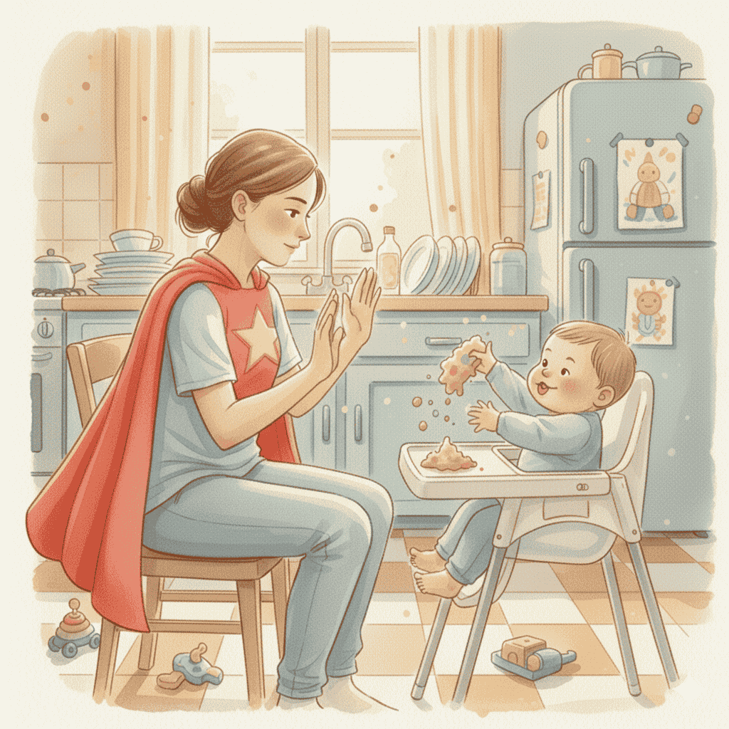 ADHD mom setting calm boundaries with her child