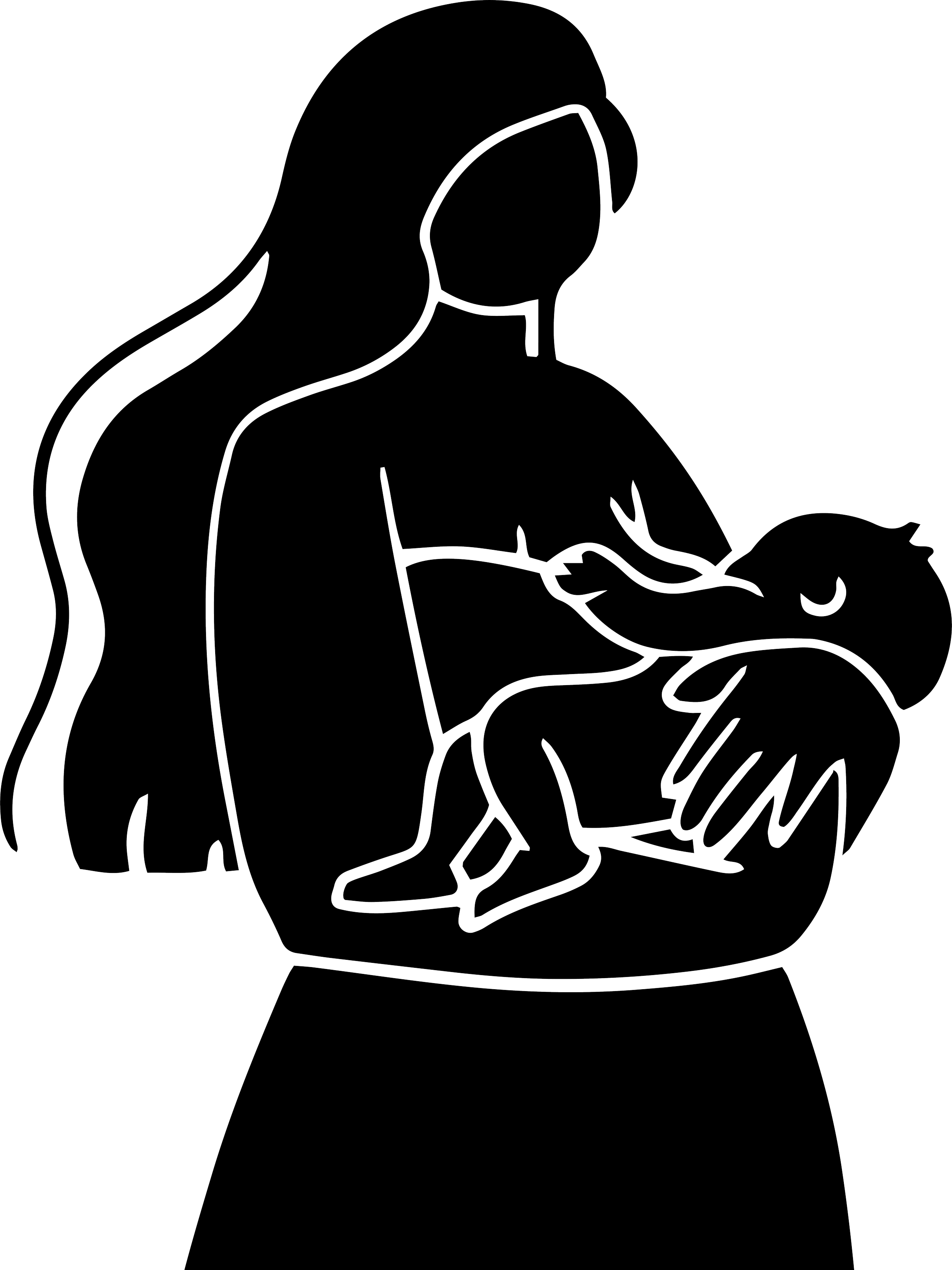 drawing oof mother holding baby trauma informed virtual doula