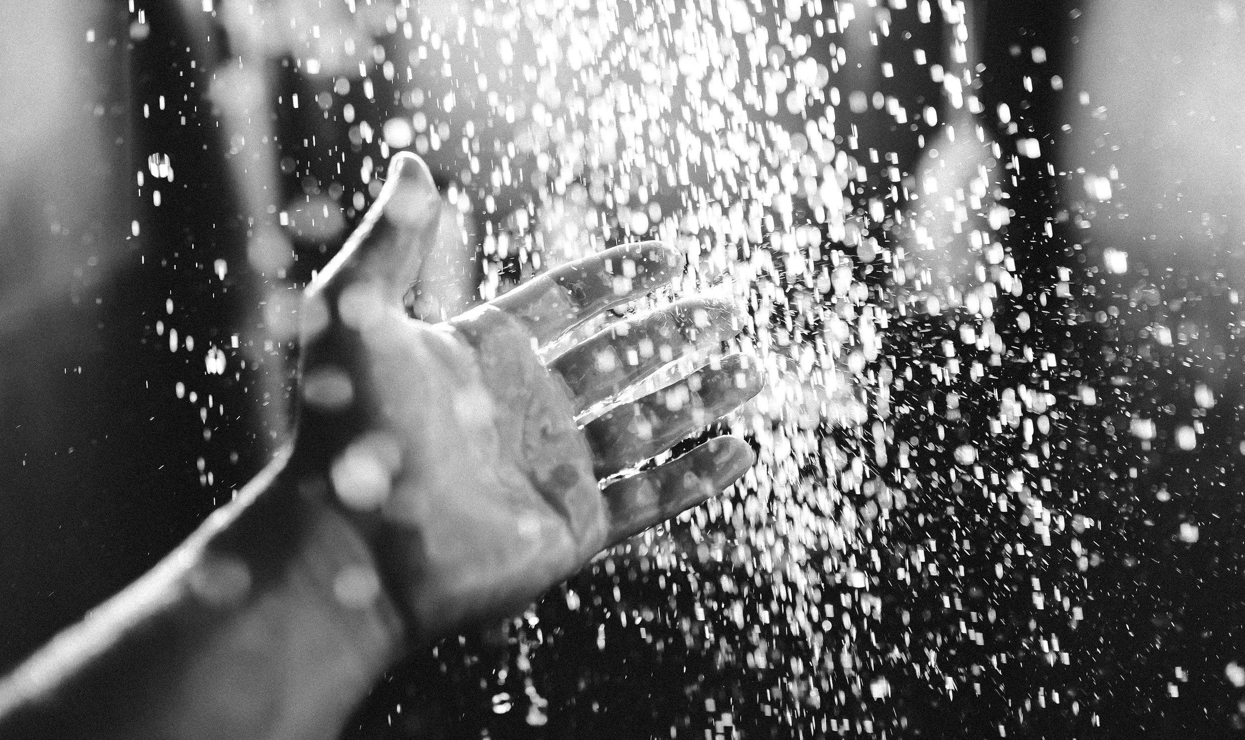 hands in running water as  regulation tool