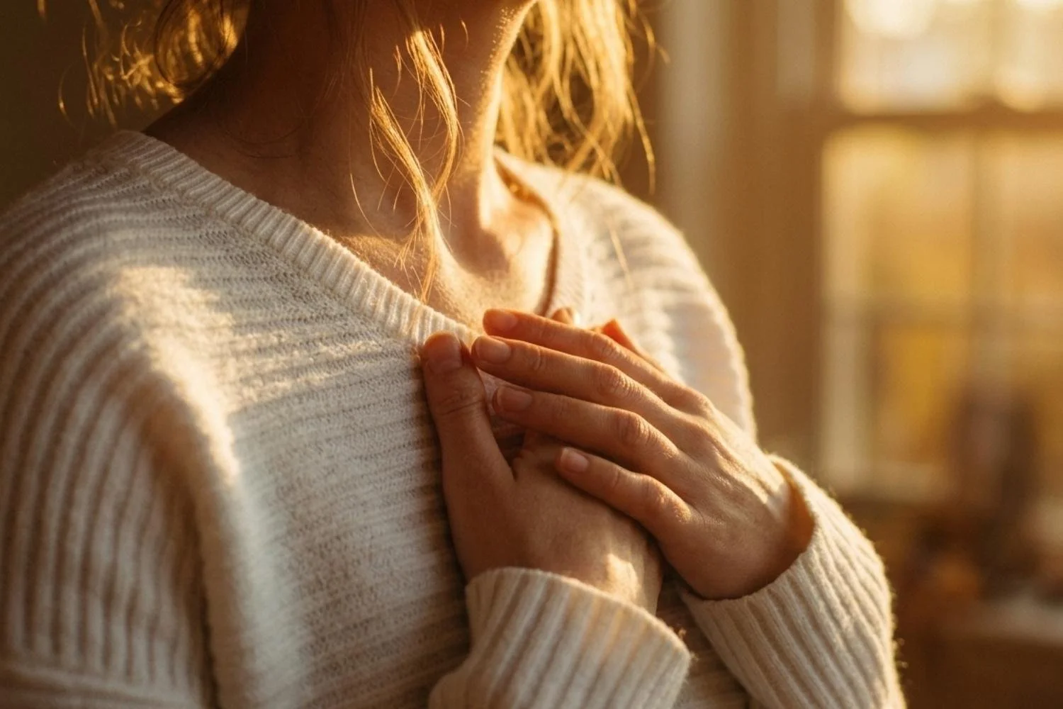 Woman with Alexithymia  connecting to her inner landscape