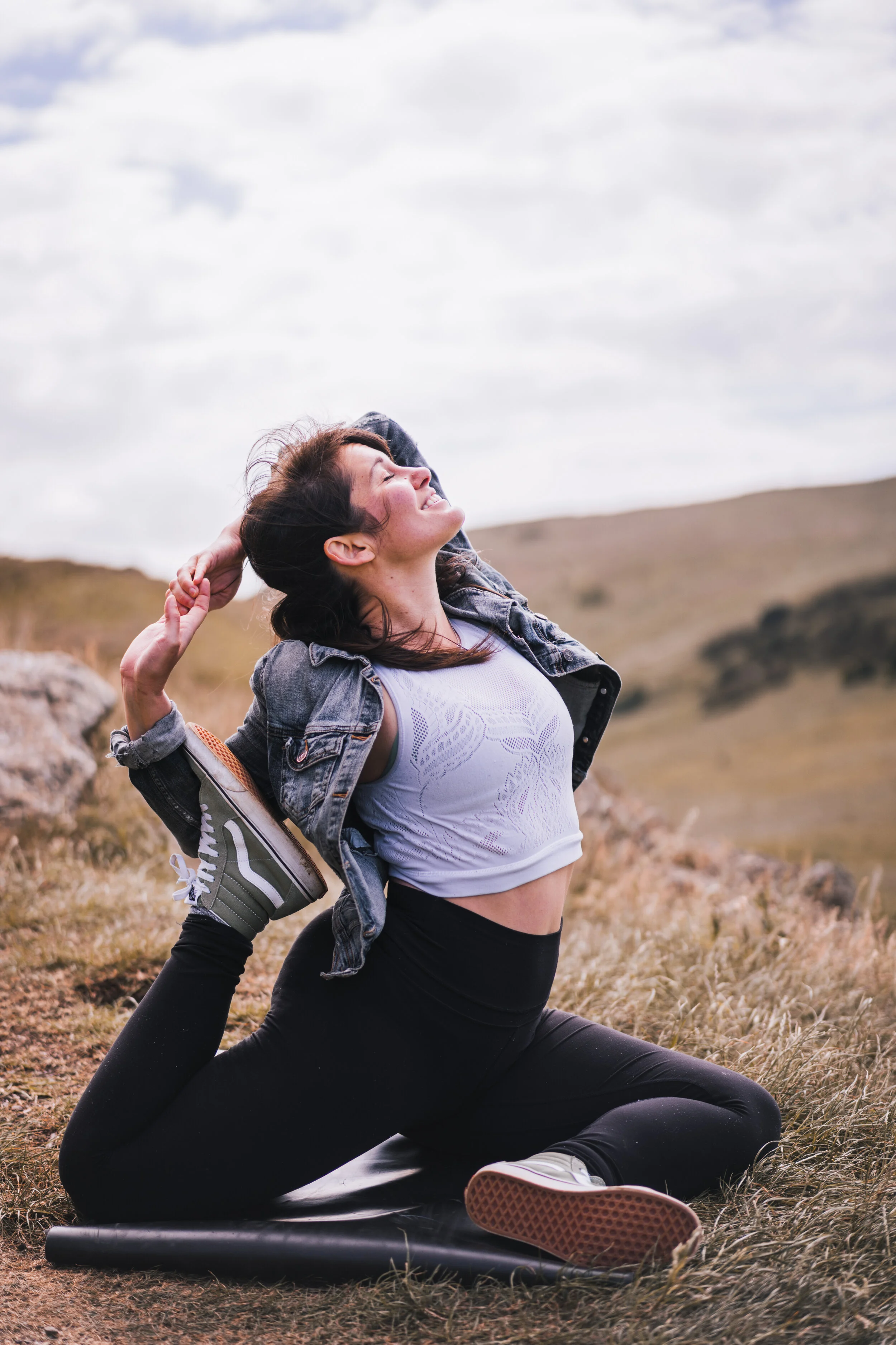 Yoga photography on Arthur's seat, Edinburgh
