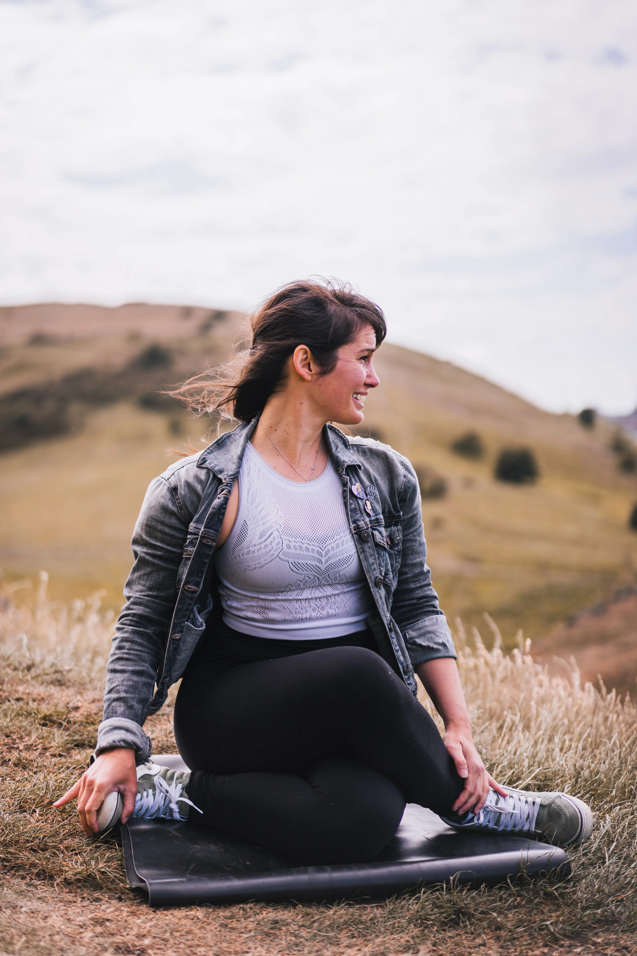 Yoga photography on Arthur's seat, Edinburgh
