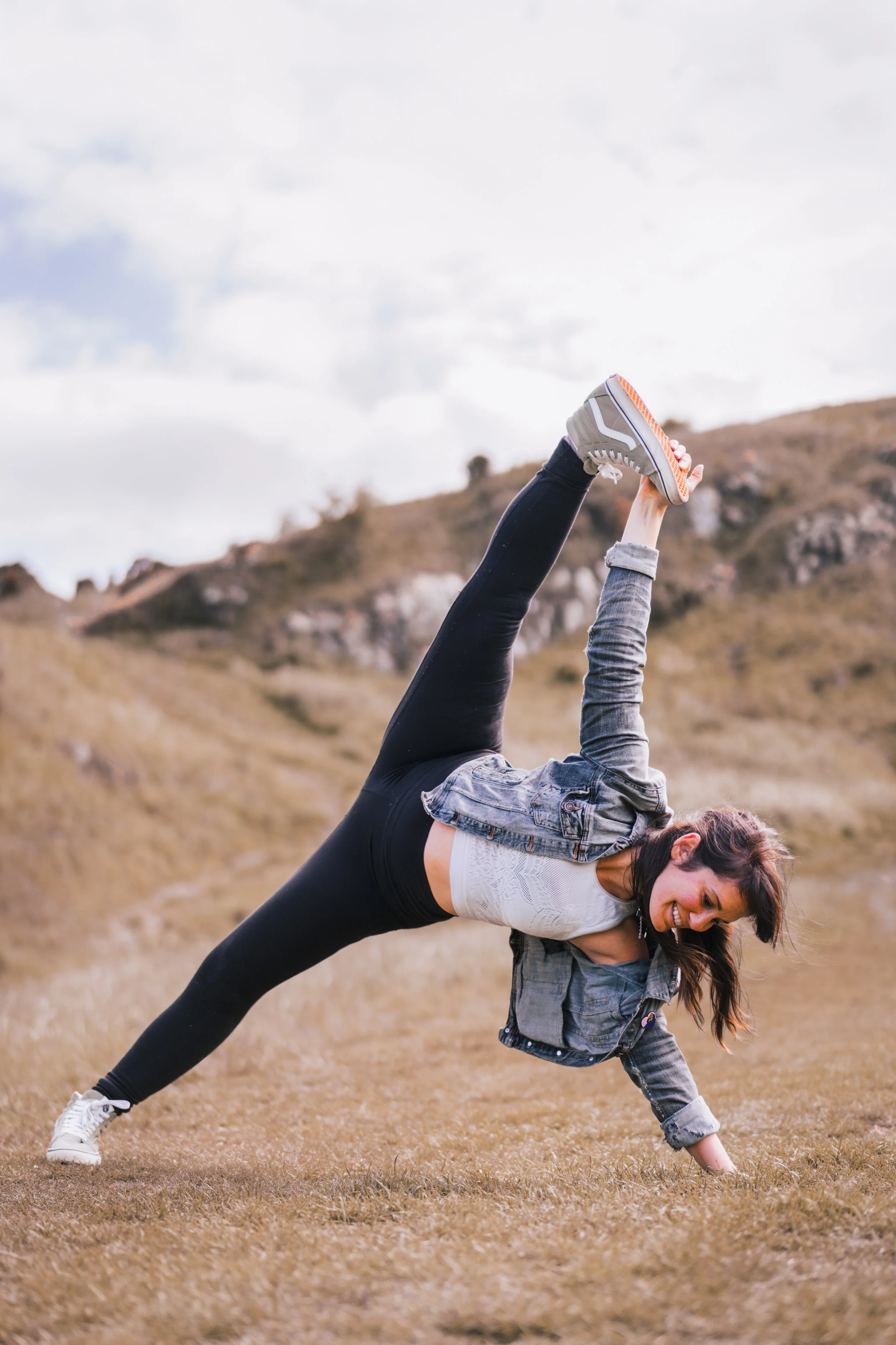 Yoga photography on Arthur's seat, Edinburgh
