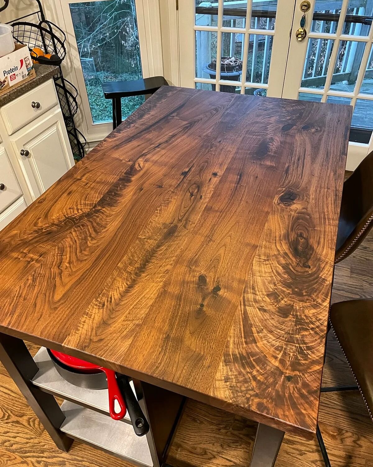 Walnut never disappoints. The figure and character in this rustic black walnut island top is pretty sweet. ...
.
#walnut #chatoyance #kitchen #countertops #butcherblock #kitchencounter #kitchenisland