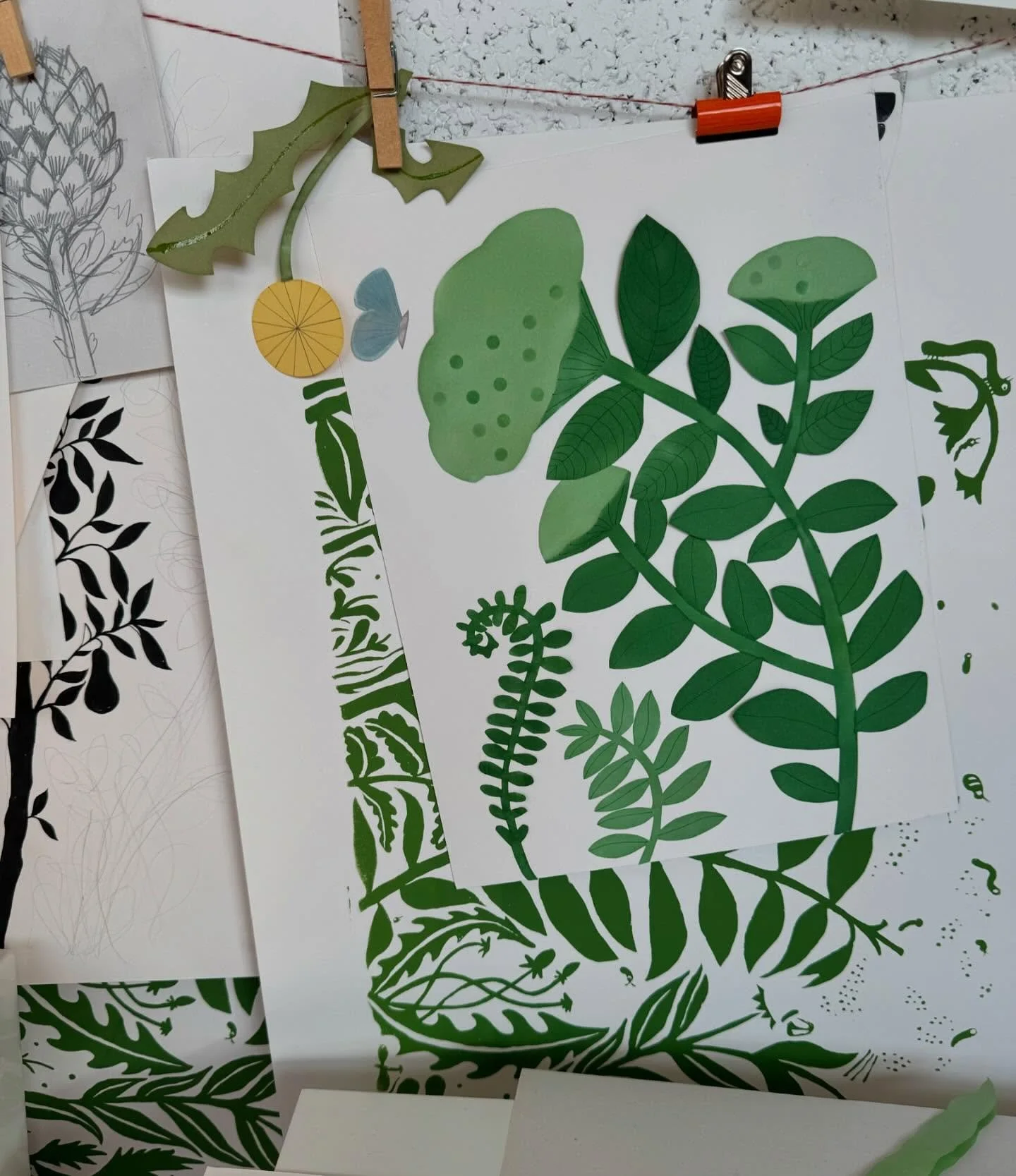 Knee deep in deadlines for new things. Here are some older bits hanging out in my studio. 🌱
