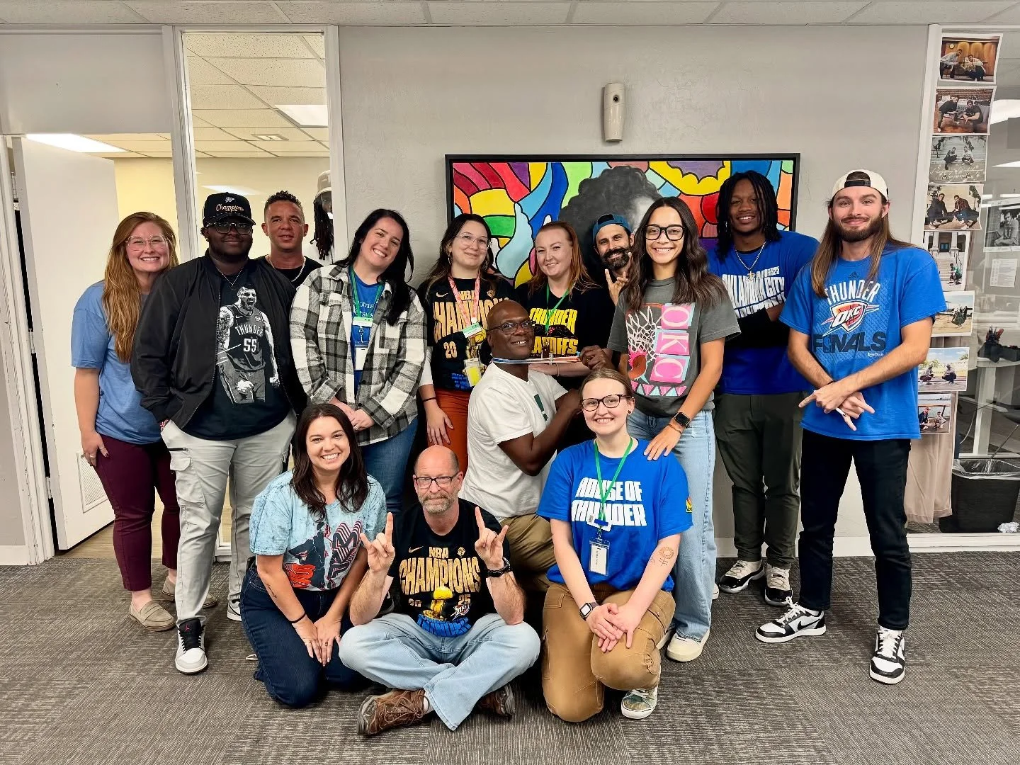 We brought the Thunder spirit to DHub today! 💙⚡ Our team dressed up to cheer on the @okcthunder for their season opener. We are pumped for another exciting season!
#ThunderUp #DiversionHub #OKC