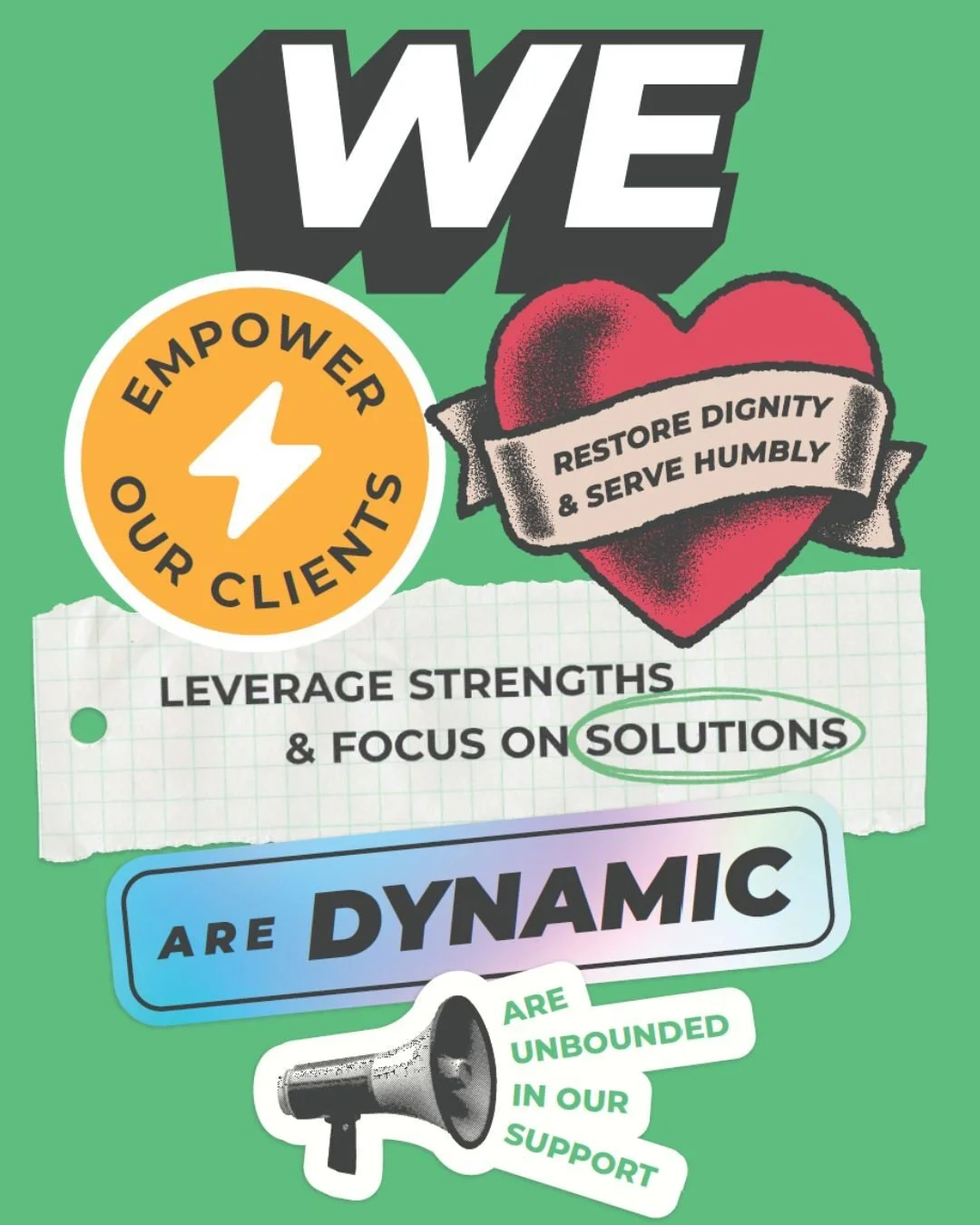 Did you know that DHub has 5 guiding principles? These principles help our staff navigate difficult situations with our clients in a trauma-informed way.

📣We empower our clients.
📣We restore dignity and serve humbly. 
📣We leverage strengths and f