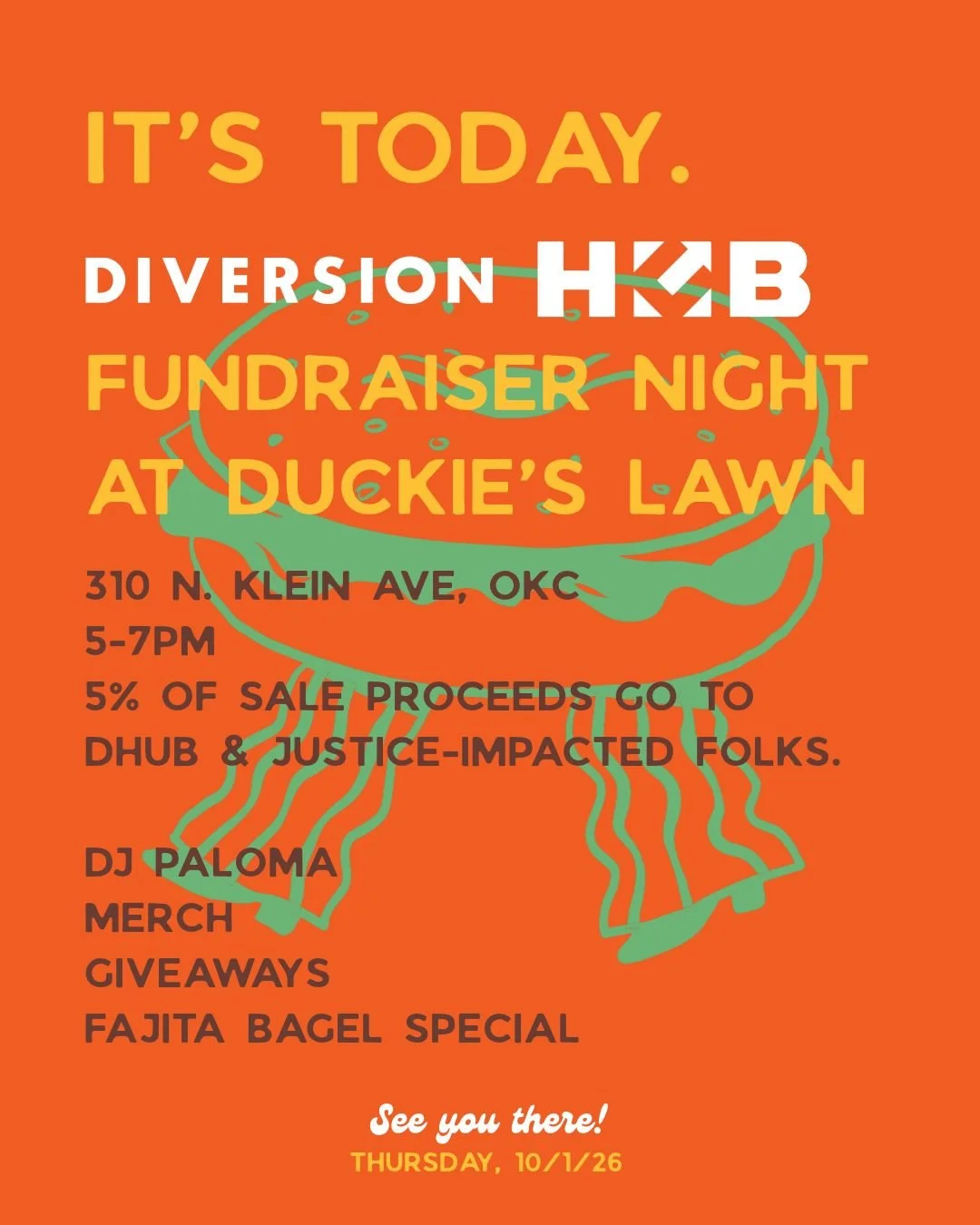 We hope to see you tonight at Duckie's, rain or shine! 🥯🦆