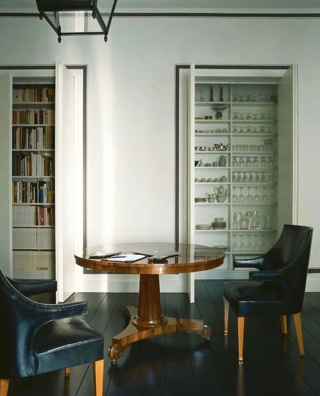 This space! (But with a cabinet full of antique oil bottles).

Gerald Schmorl&rsquo;s house, Berlin (2014).
Photographed by Ivan Terestchenko and Rachel Aisling Walker.