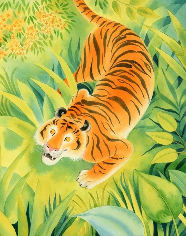 Illustration from the book Pesnitev o Nalu in Damajanti, translated from Mahabharata by Luka Repanšek and published by Sanje publishing house, Slovenia 2025. Watercolor on paper.