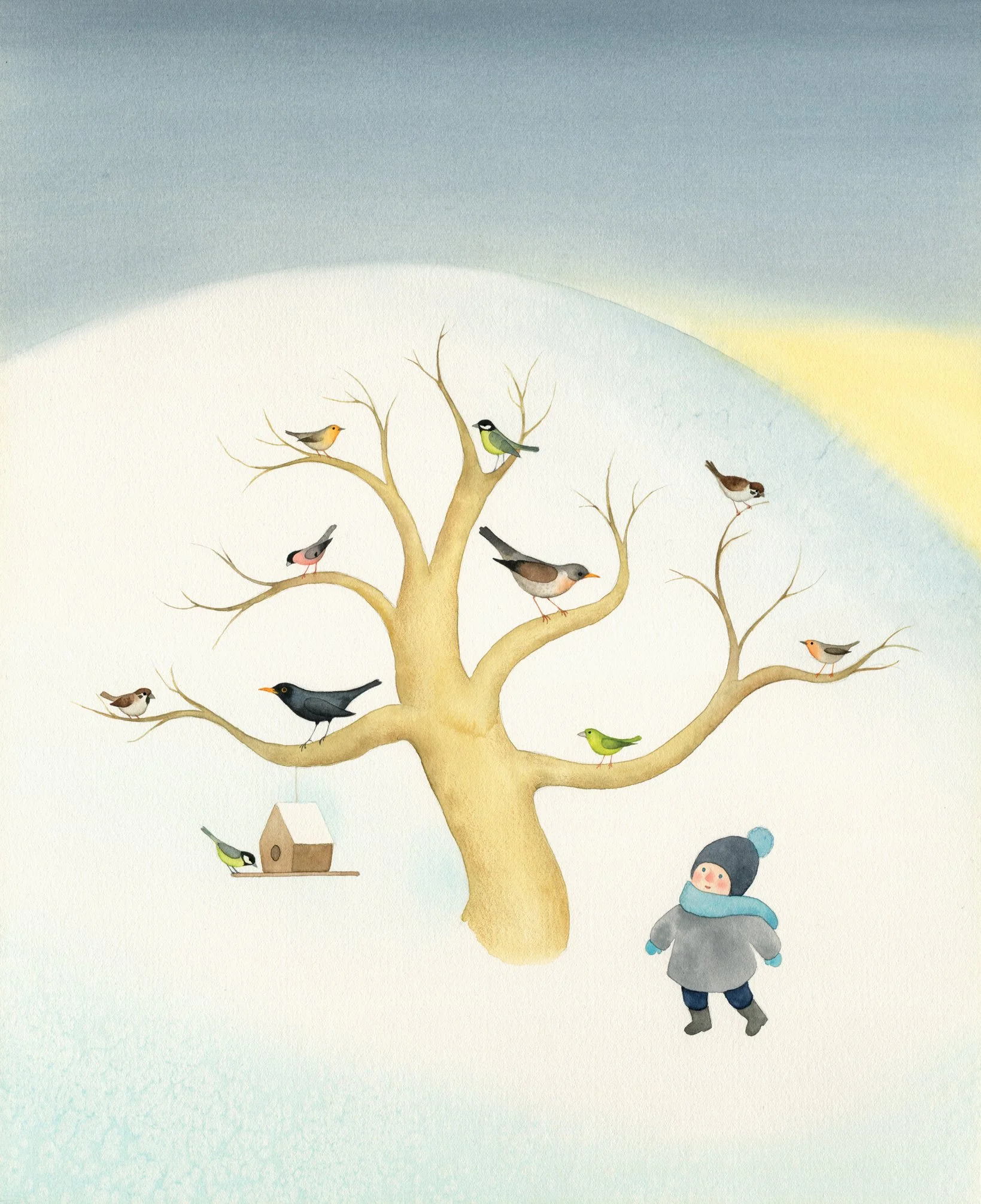 Cover page for the Ciciban magazine, published by Mladinska knjiga, Slovenia 2014. Watercolor on paper.
