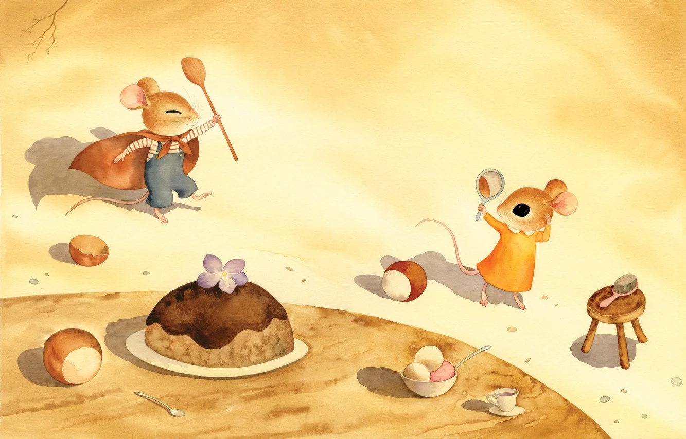 Illustration from the picture book written by Igor Plohl, published by Pivec publishing house, Slovenia 2026. Watercolor on paper.