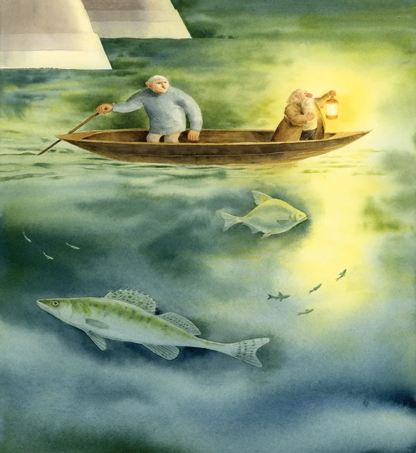 Illustration from the book Cirkusvår, written by Mårten Sandén and published by Rabén & Sjögren publishing house, Sweden 2026. Watercolor on paper.