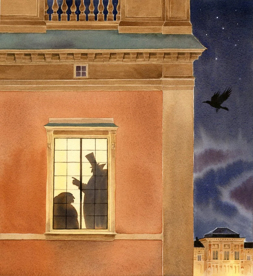 Illustration from the book Cirkusvår, written by Mårten Sandén and published by Rabén & Sjögren publishing house, Sweden 2026. Watercolor on paper.