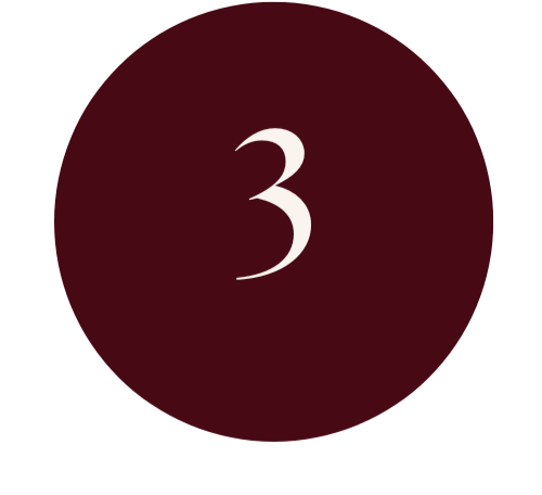 White number 3 inside a dark red circle.