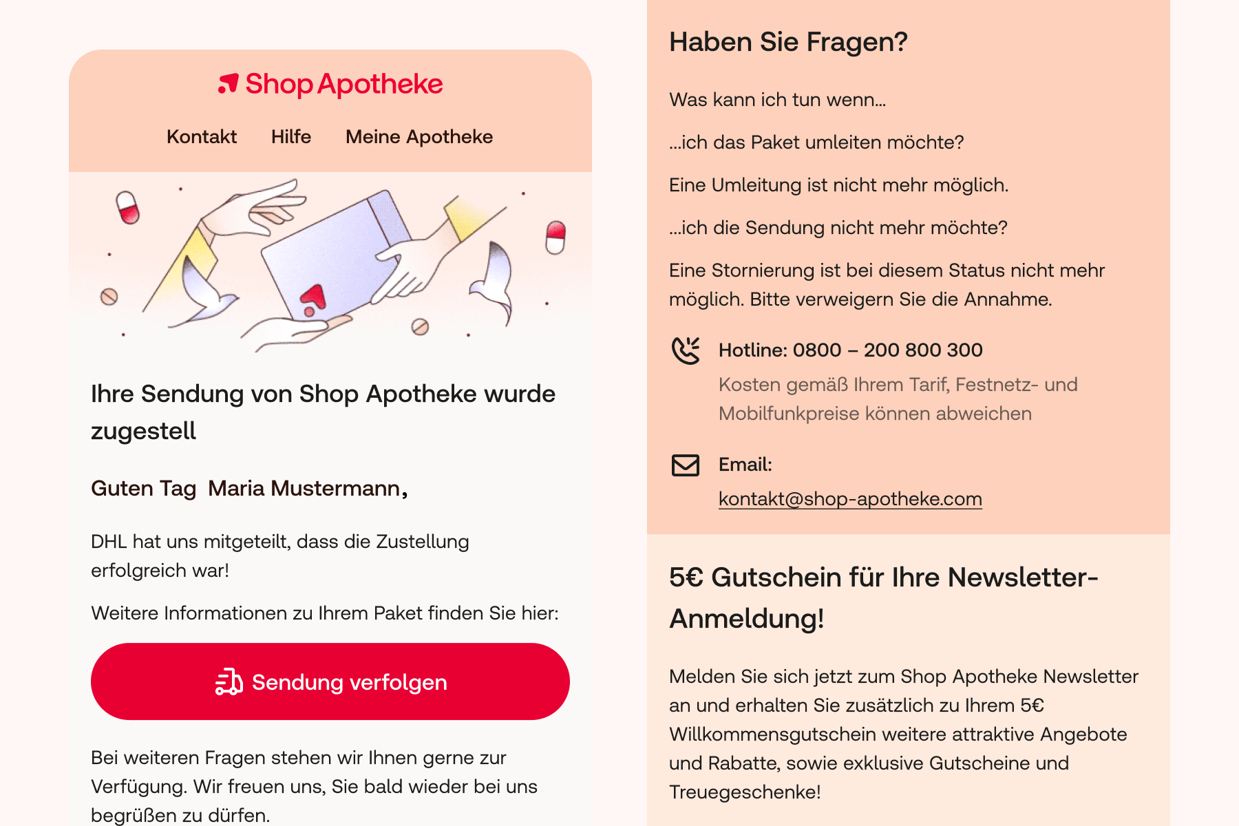 Redcare: Order Confirmation Emails