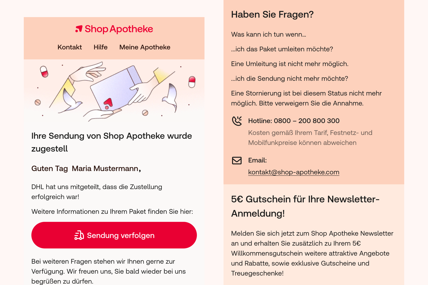 Redcare: Order Confirmation Emails