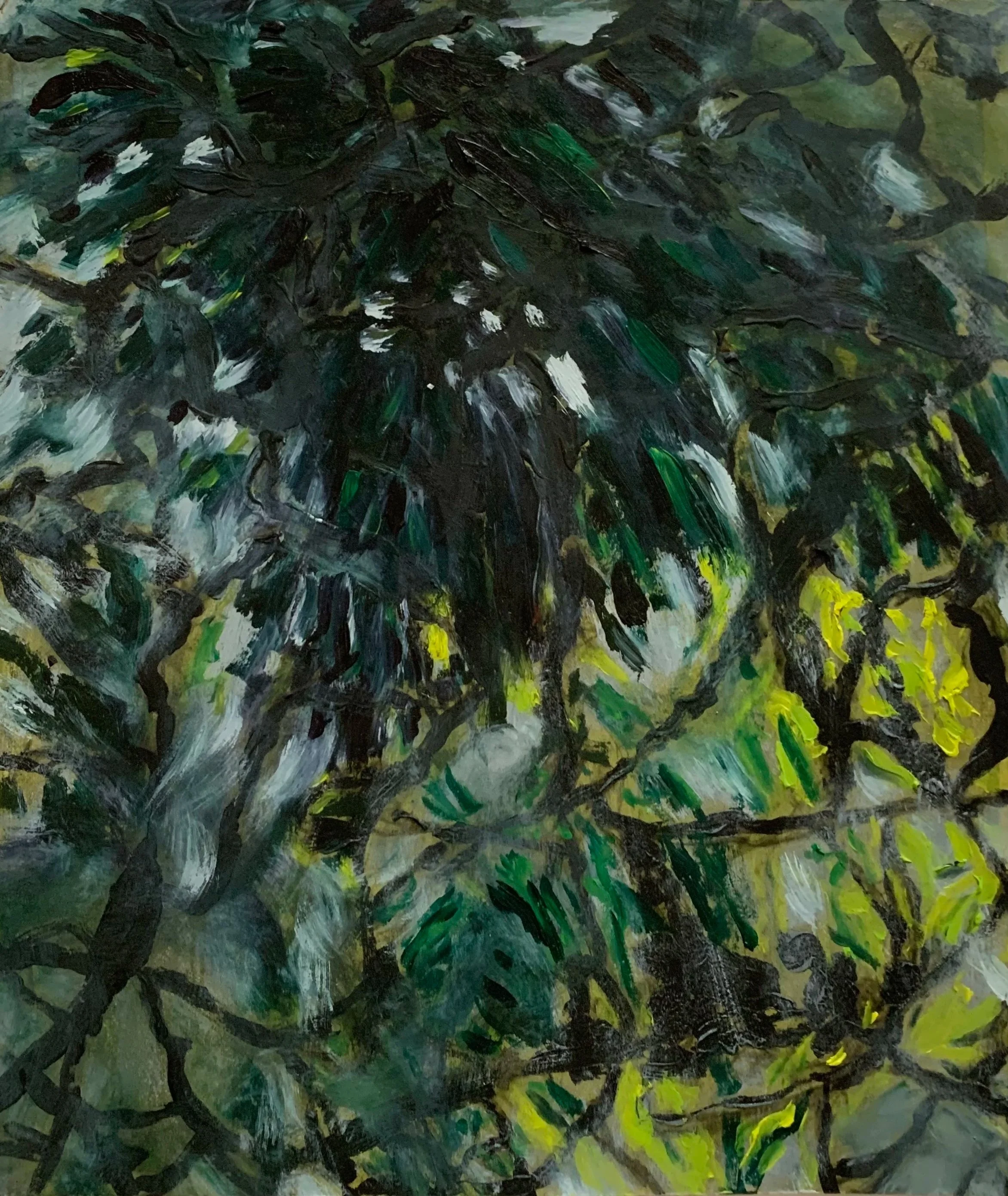 Soho Square Gardens, London (2021) 
Oil on board 
23 x 29 cm