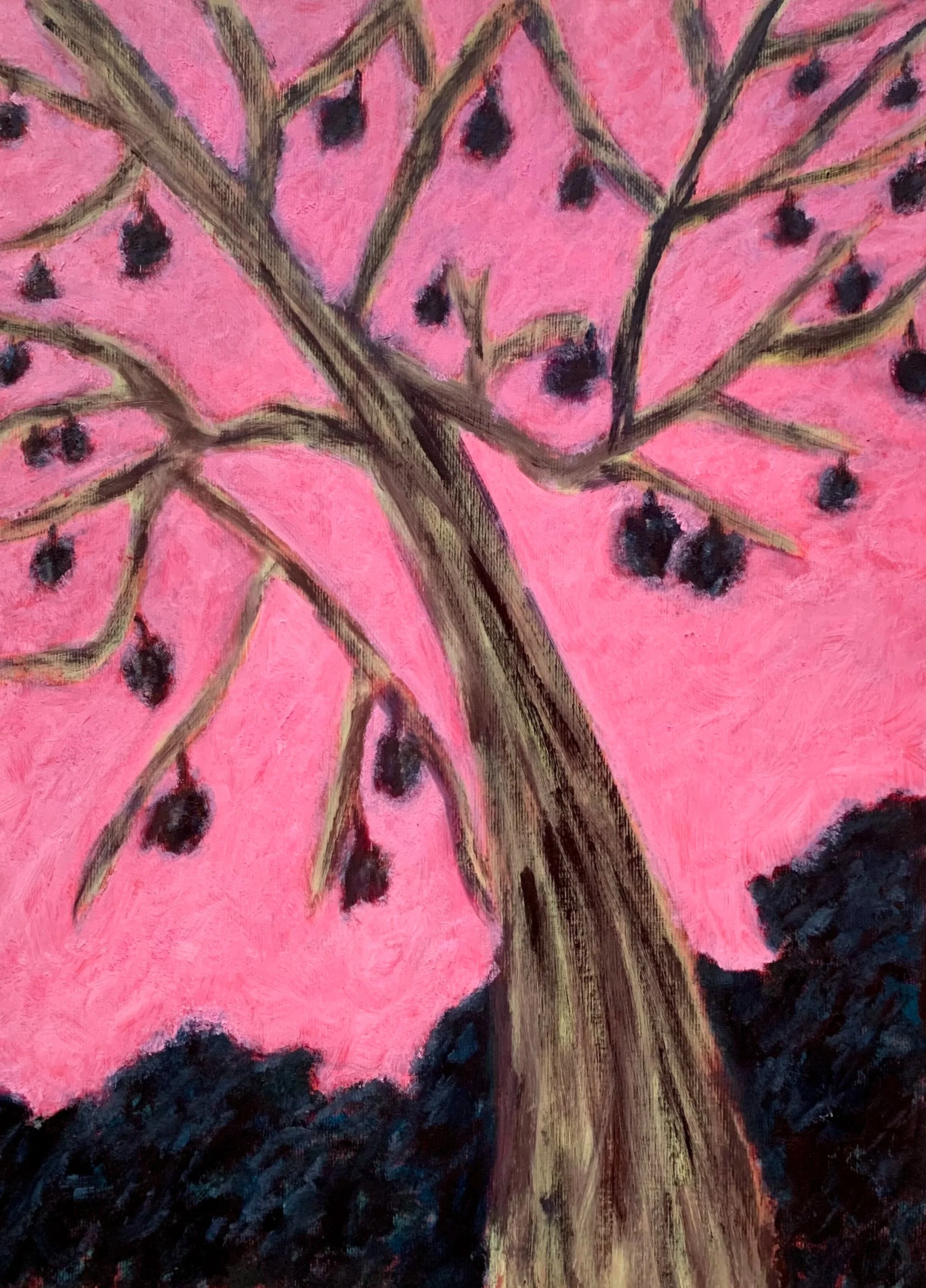 Shanta’s Apple Tree (2020)
Oil and acrylic on paper
38 x 28 cm
Private Collection