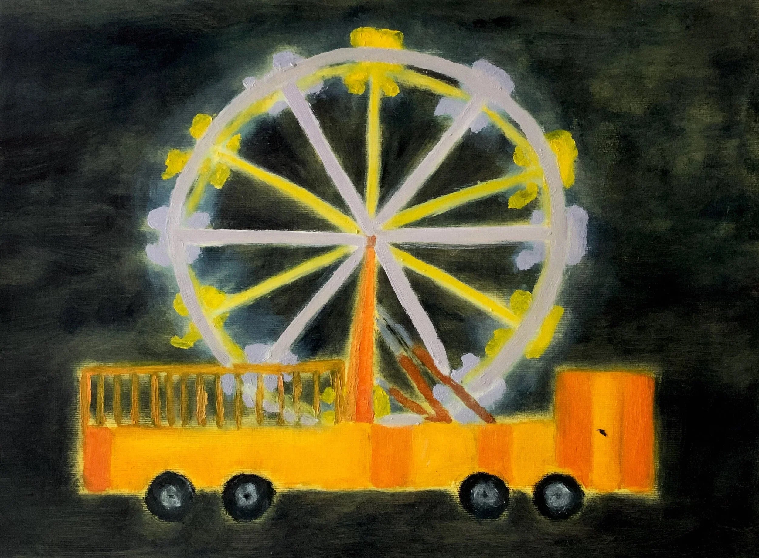 Ferris Wheel (2020) 
Oil on paper
38 x 28 cm 
Private Collection