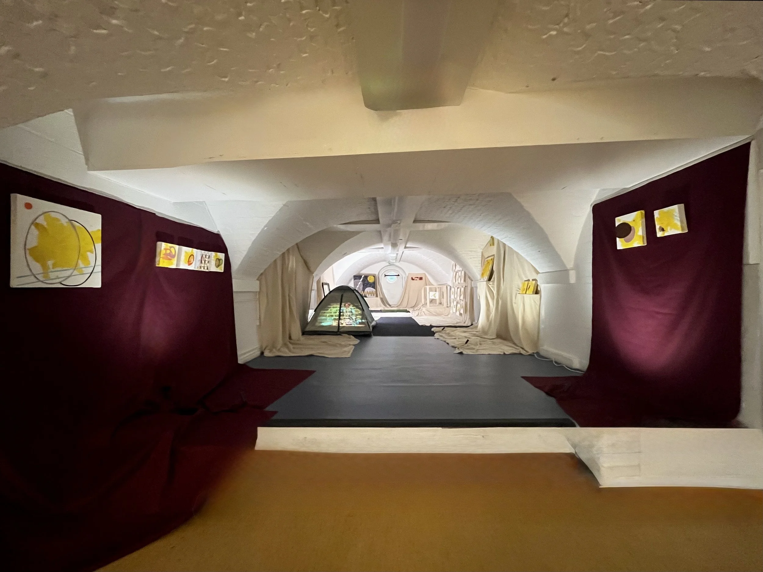 Installation view, REFUGE at the Crypt, The Crypt, St Mary's Church, Battersea, London, 2025.
