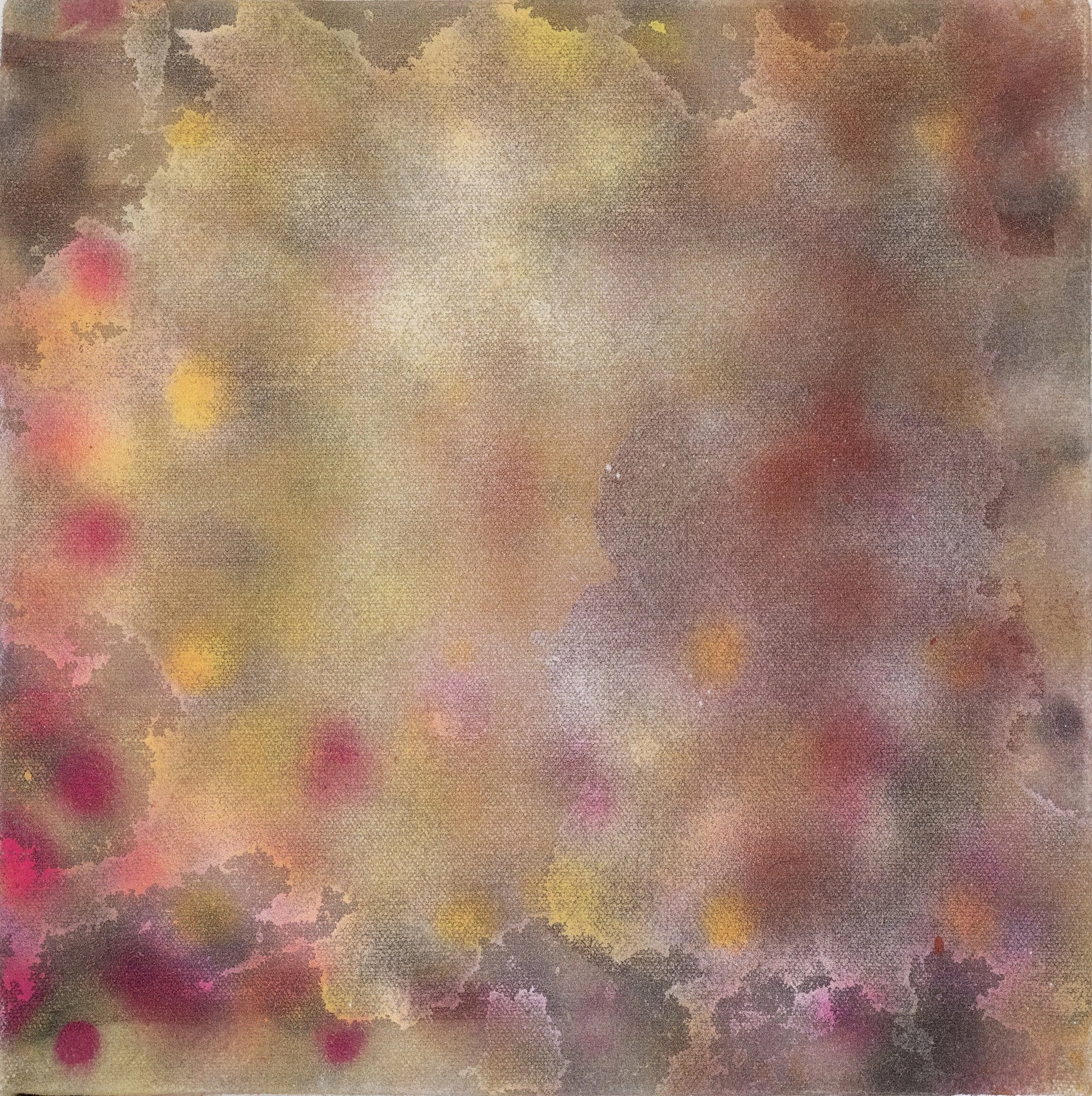 Unculled (2025–2026)
Printmaking ink, acrylic, alkyd and water-based
spray paint on canvas
20 x 20 cm