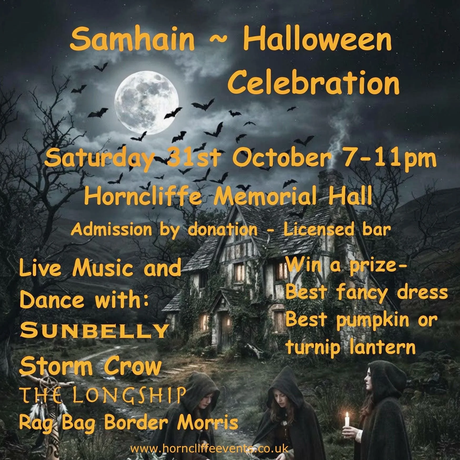 Samhain Halloween Celebration 2026 flyer - Horncliffe Events