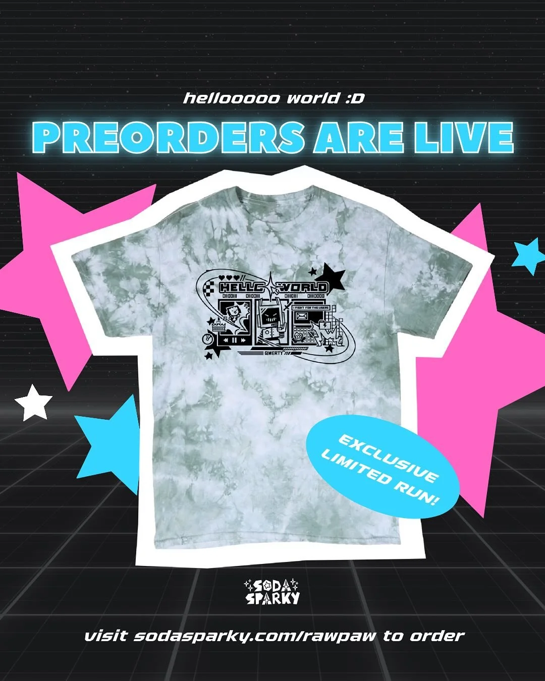 hey gamers! I&rsquo;m very excited to share that I have a shirt design currently available for preorder at @rawpaw as part of their world wide web design challenge! It is an exclusive limited run, and if you are interested in receiving bonus freebies