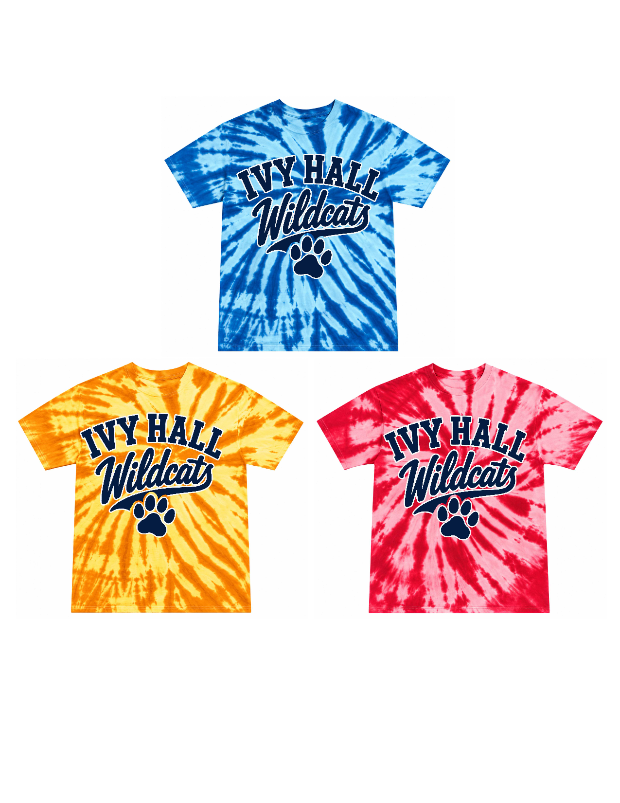 Ivy Hall 2 Color Pennant Unisex Youth and Adult Tie-dye T-Shirt