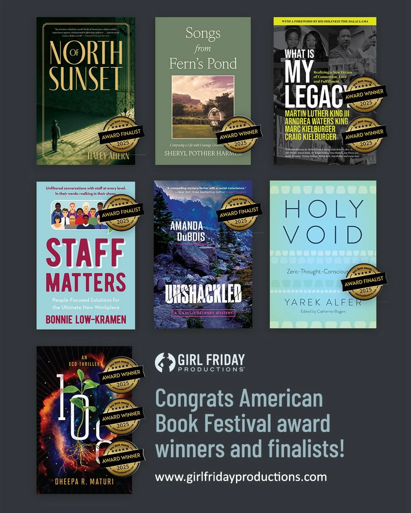 It&rsquo;s been a huge award season for our authors&mdash;and we&rsquo;re kicking things off with the American Book Fest Awards! 🎉📚✨

We&rsquo;re so proud to celebrate the incredible writers behind these winning and finalist titles. Their hard work