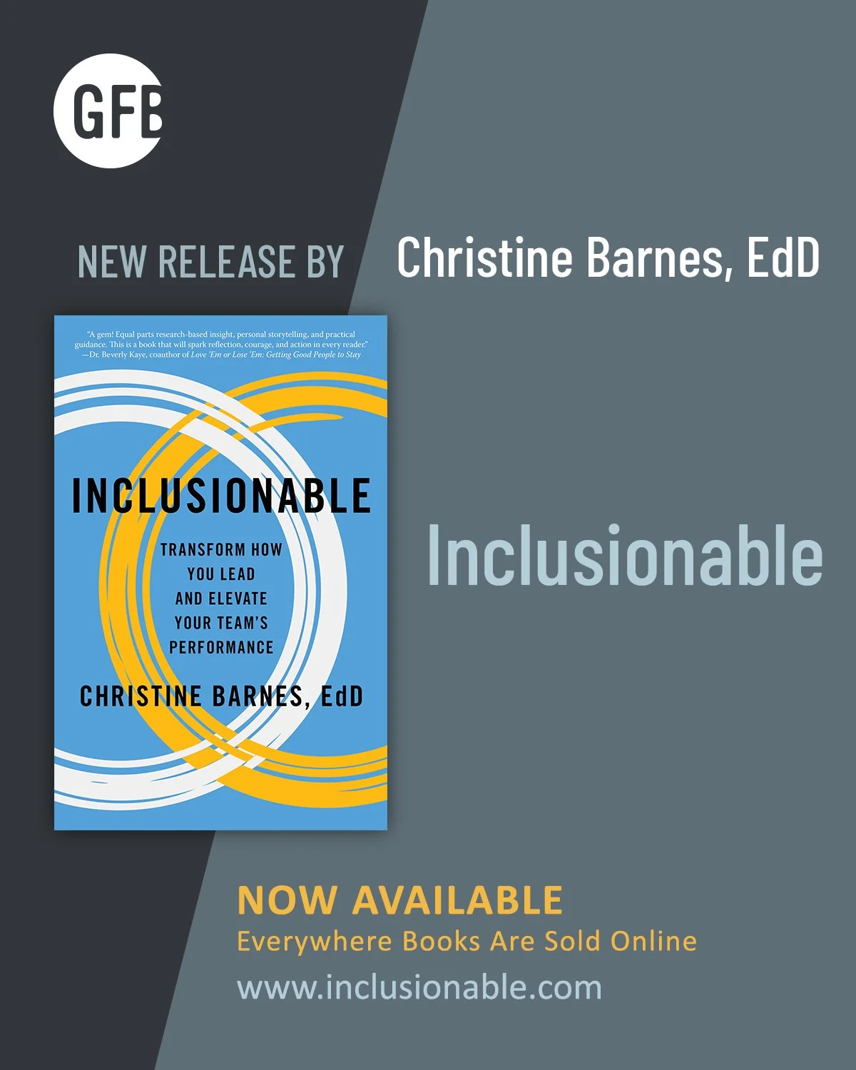 📣 It's Pub Day!
Inclusionable is now available &mdash; a practical guide to inclusive leadership as a driver of performance, trust, and real business results.

Too often, inclusion gets reduced to check-the-box initiatives or buzzwords. Inclusionabl
