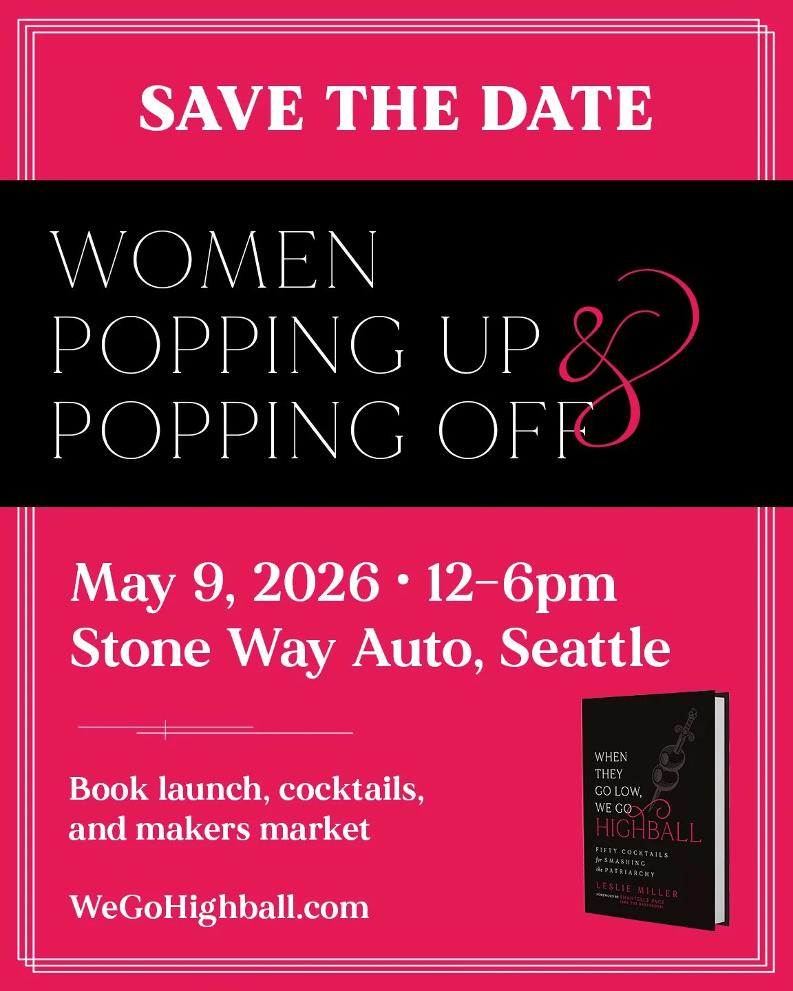 Mark your calendars, Seattle. 📅

We're hosting Women Popping Up &amp; Popping Off &mdash; a free, one-day book launch, makers market, and cultural gathering on May 9, 2026 from 1&ndash;6 PM at Stone Way Auto.

30+ artists, makers, and mission-driven