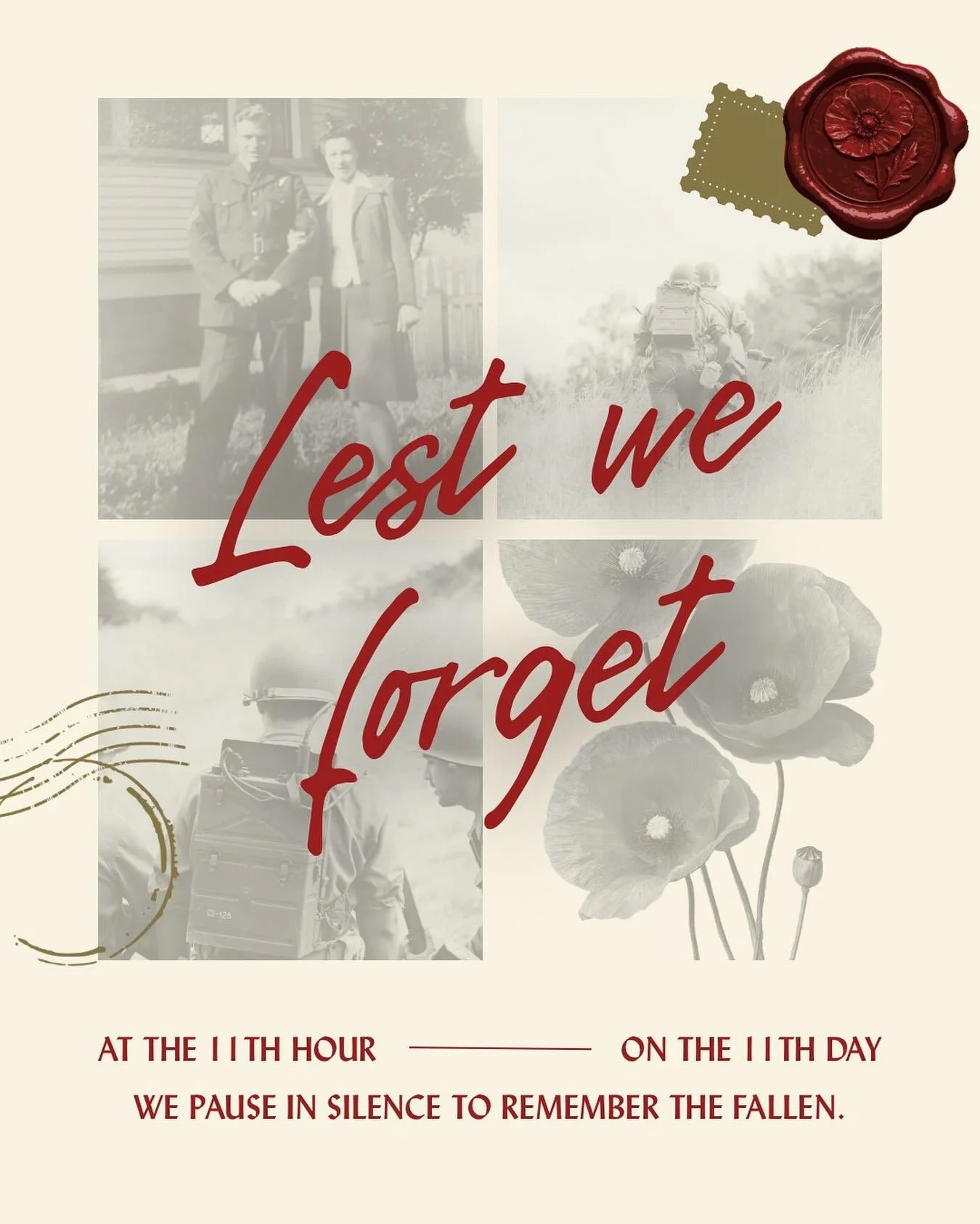 🇨🇦 Lest We Forget.
Today, we remember the courage, sacrifice, and unwavering spirit of those who served - and those who continue to serve.
At the 11th hour, on the 11th day, we pause to reflect and give thanks.

Our team will open at 11:30am follow