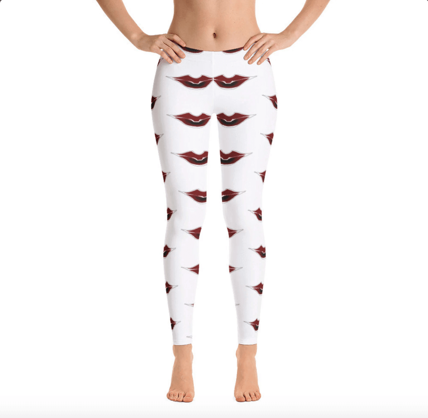 Barbells All Over Print Leggings (White)