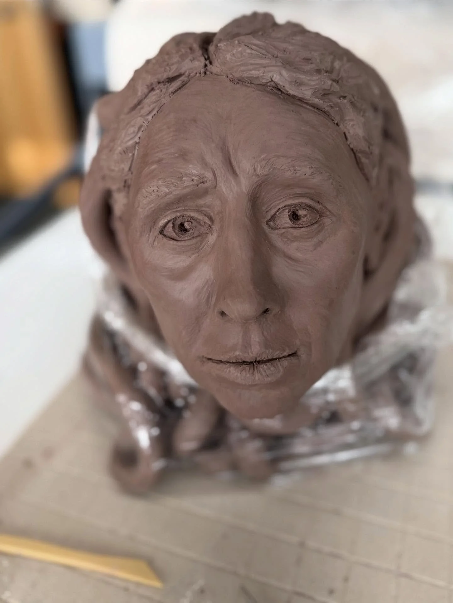 Self-portraits are always surprisingly revealing. She&rsquo;s so tired and worried about our future and the weight of her wrinkles show everything that it is to be a woman and a mom and a partner and a teacher and an artist. I&rsquo;m so proud of her