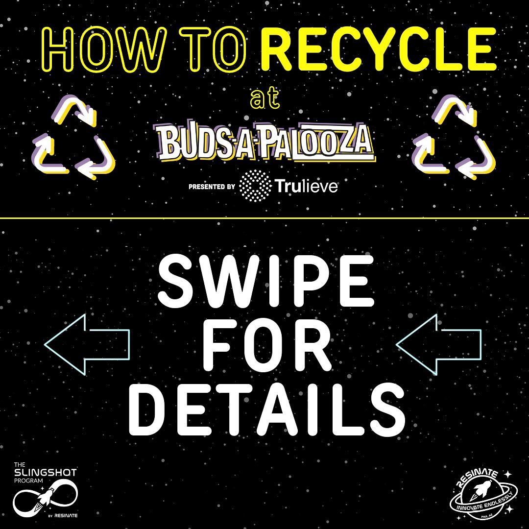 Only 3️⃣ Fridays till @budsapalooza 🎉🎵😶&zwj;🌫️

Lets recycle! ♻️ these blue Pods will be available to capture your recyclables, so please help separate your recyclables from trash using the sign above each Pod.

If you have d!spens@ry packaging t