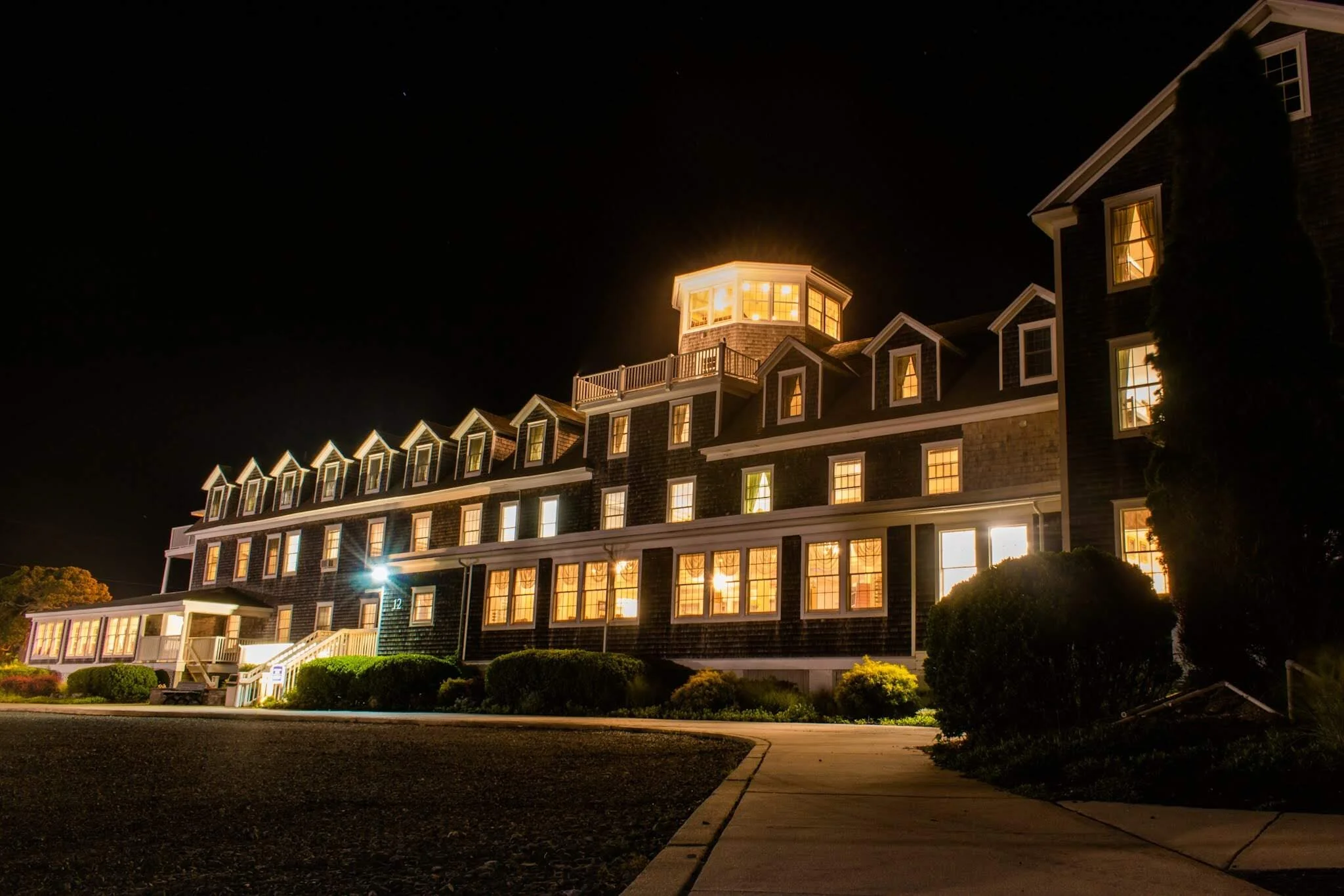 Victorian Hotel at night