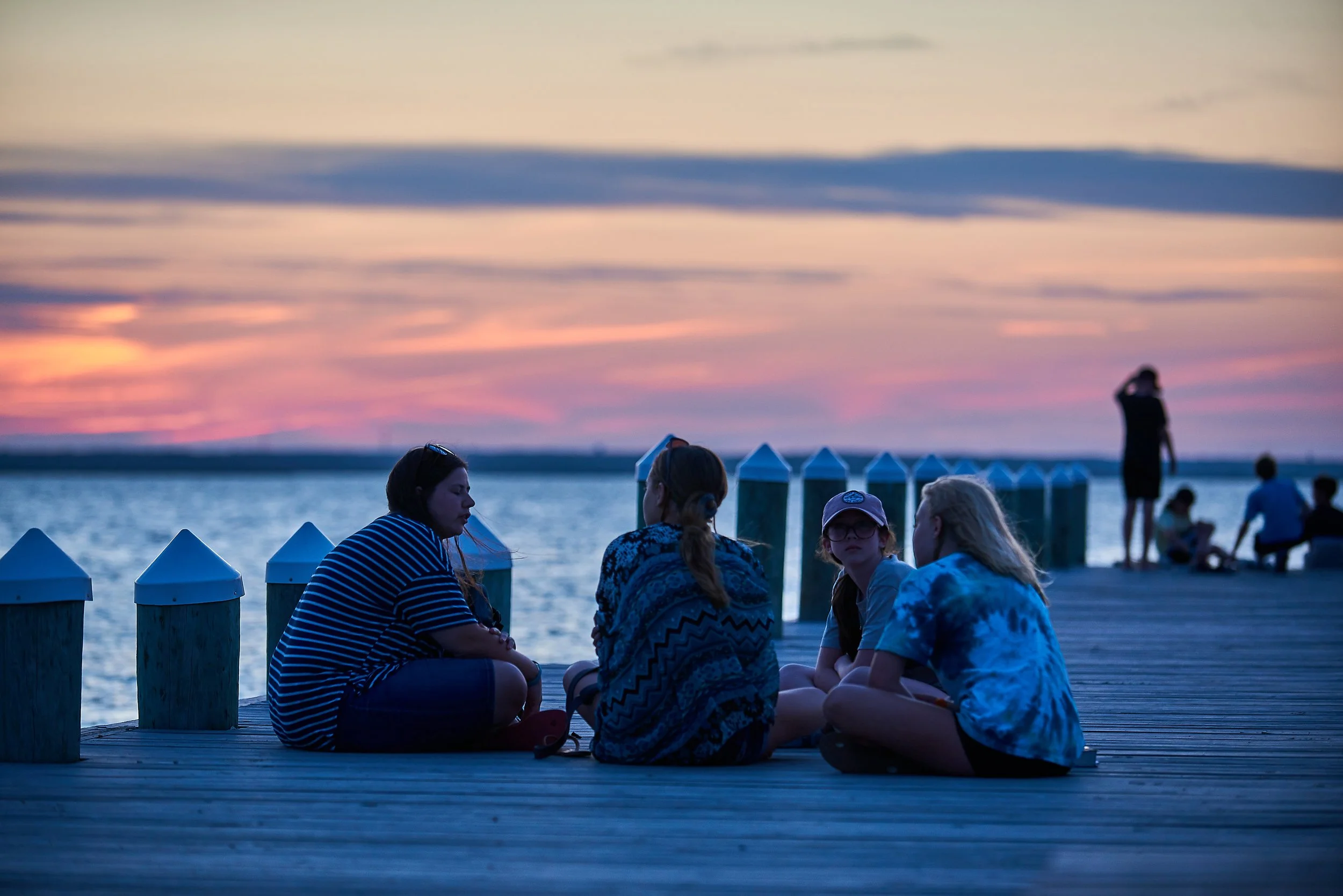 Small group on dock