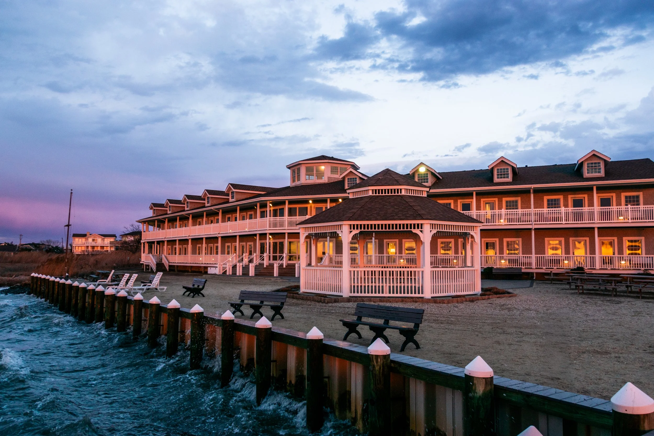 Bayview Lodge at sunset